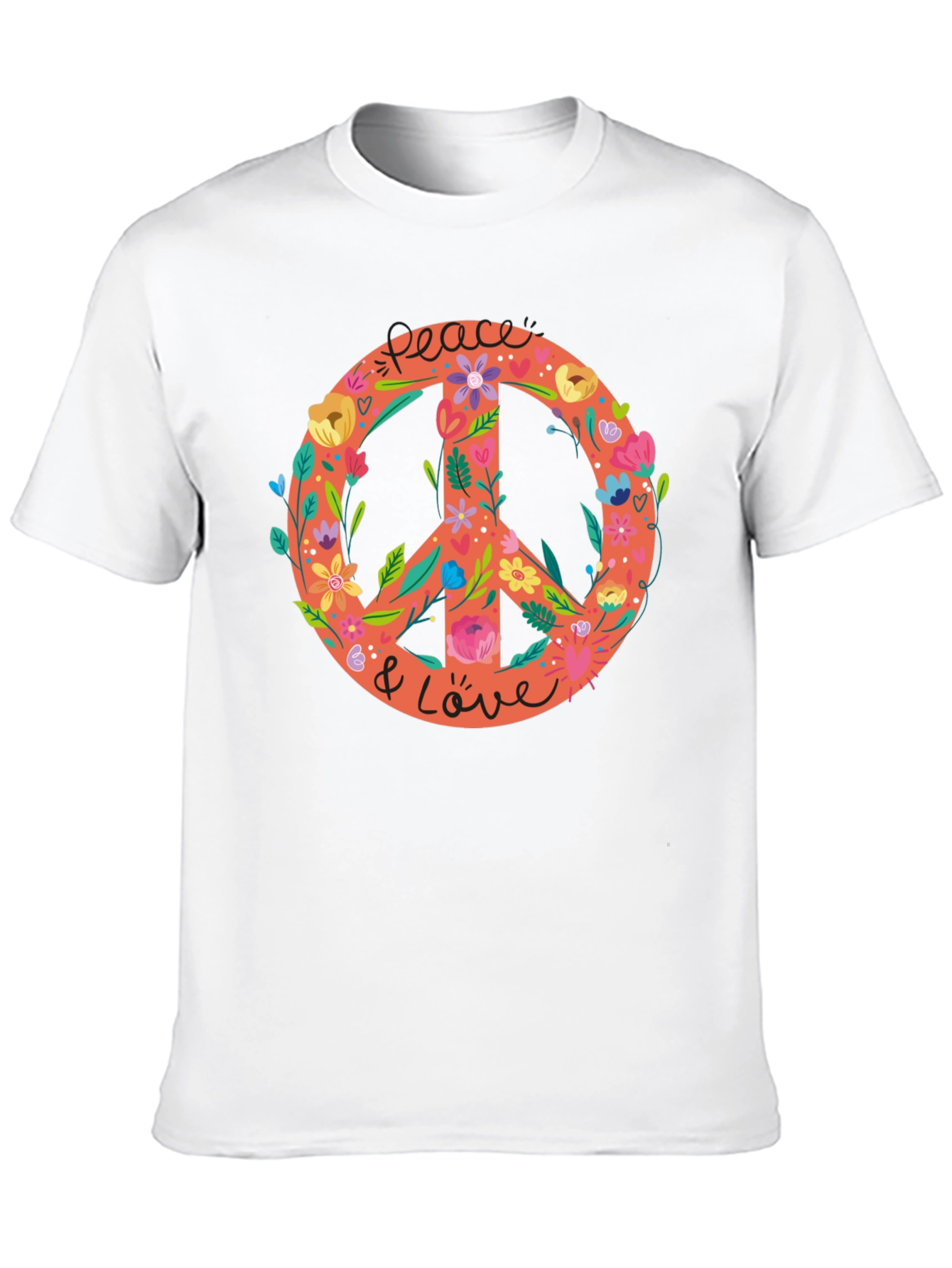 Black Peace & Love Floral Graphic Tee view 10
