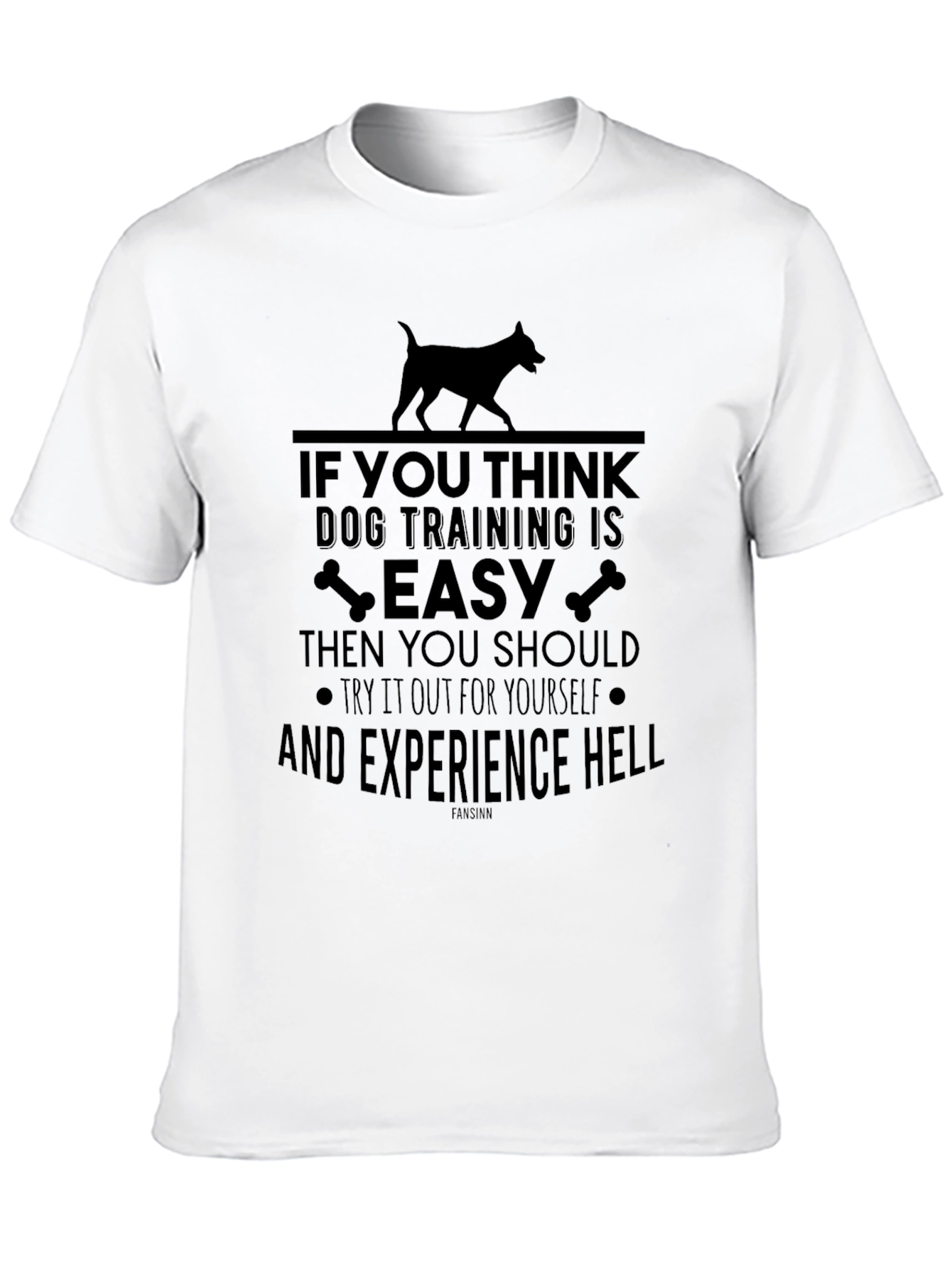 Black Dog Training Is Easy T-Shirt view 10