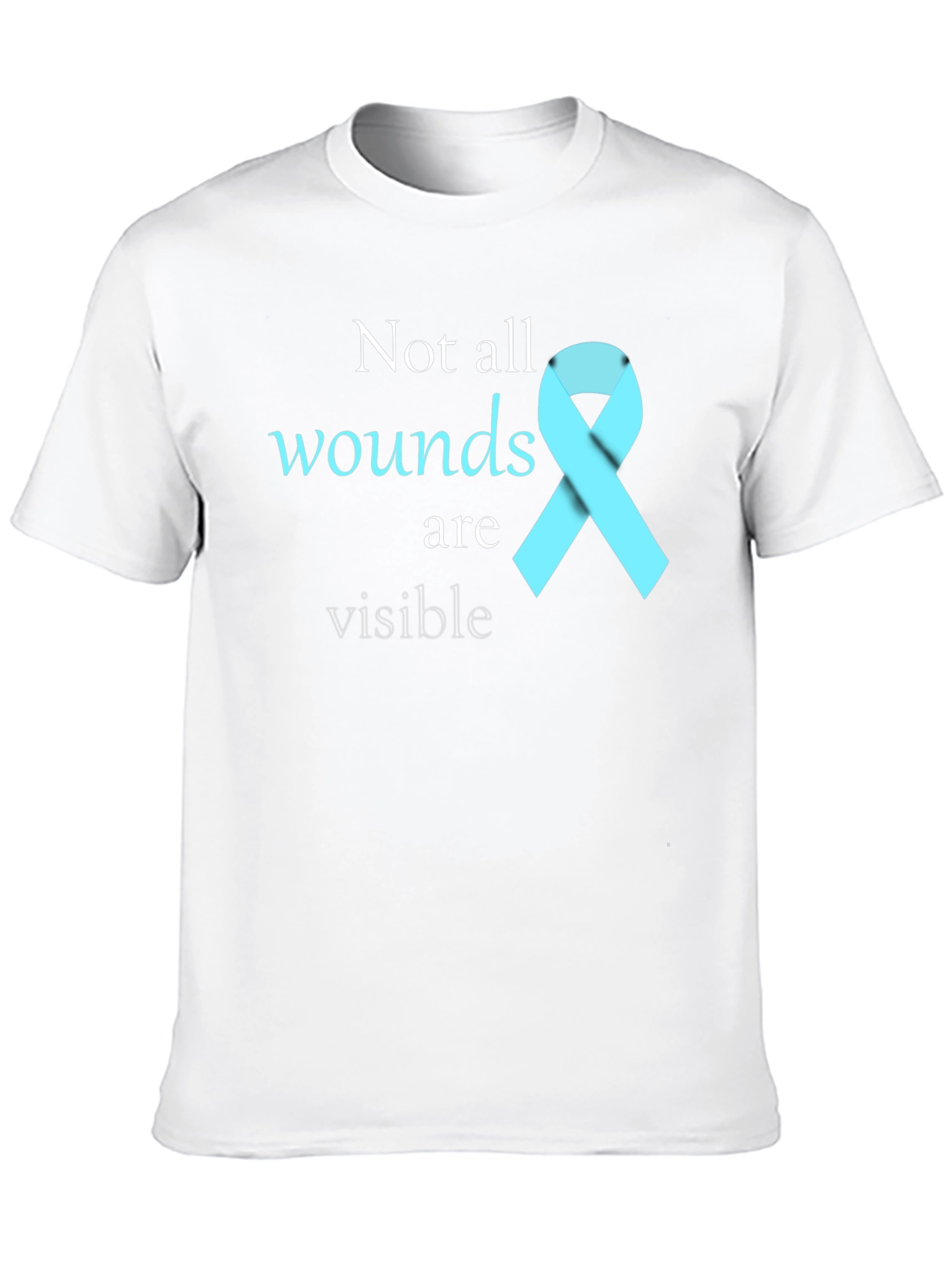 Black Not All Wounds Visible Awareness T-Shirt view 10