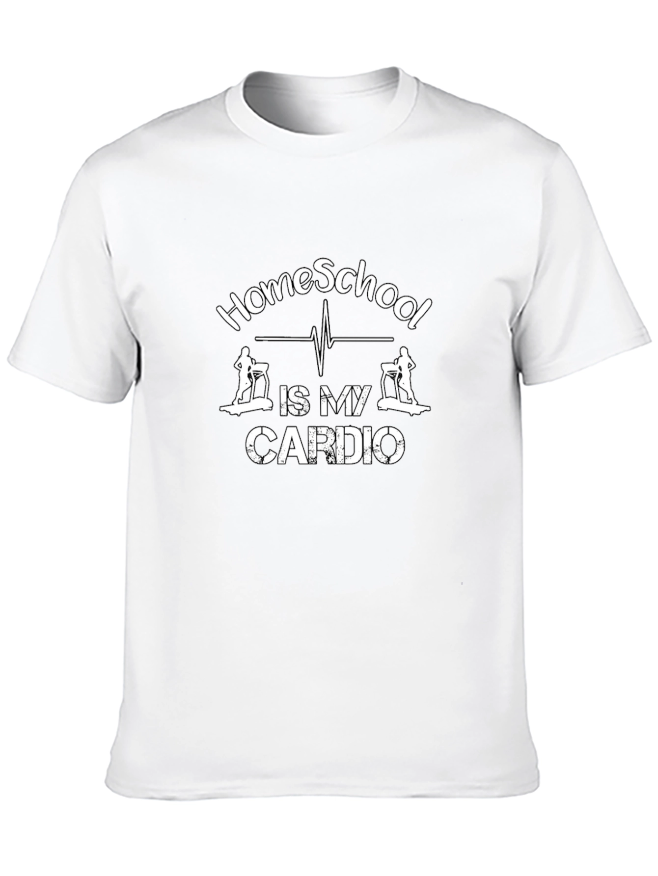 Black Homeschool Cardio T-Shirt - Funny Workout Tee view 10