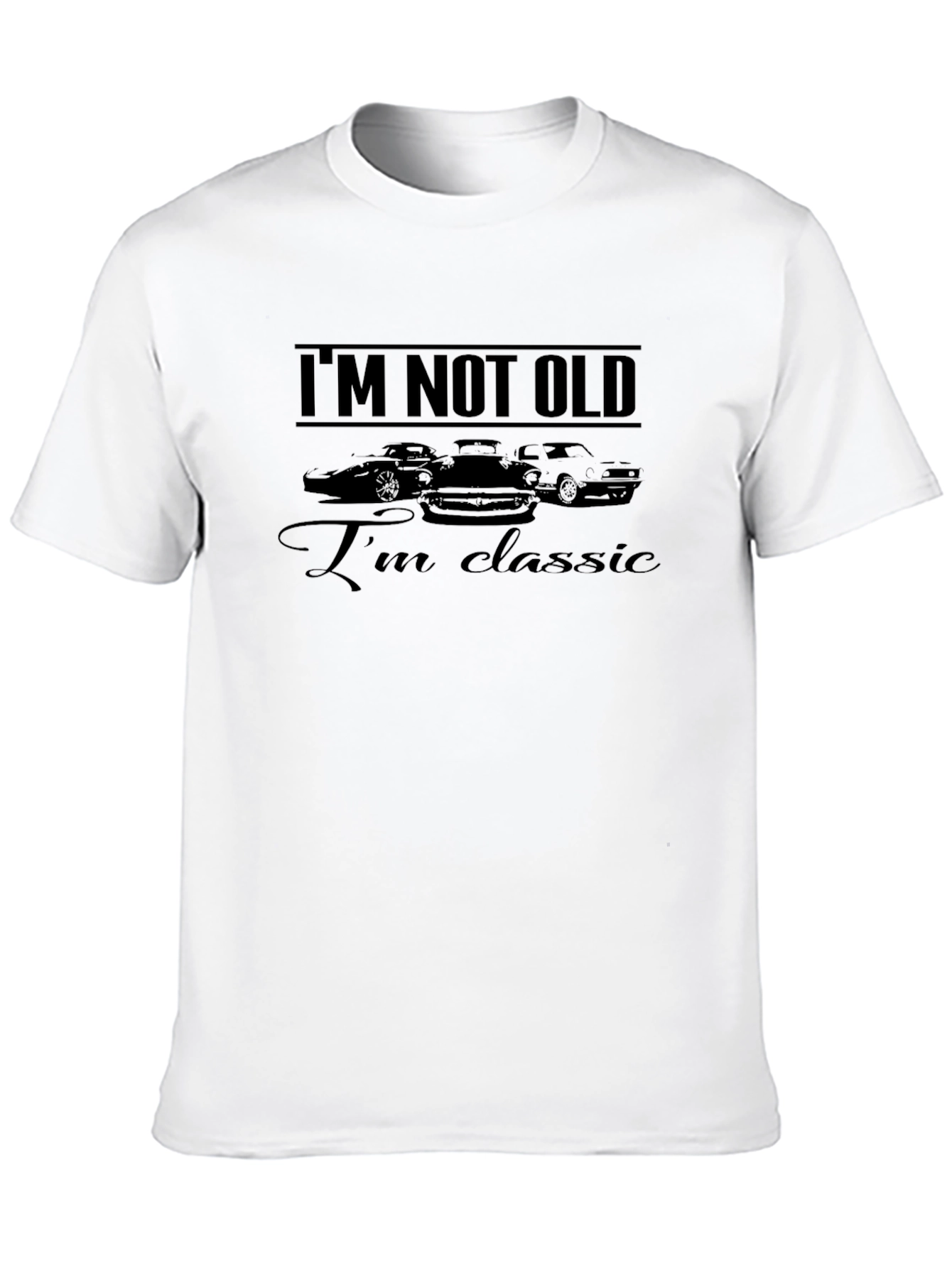 Black Classic Cars Graphic Tee - "I'm Not Old" view 10