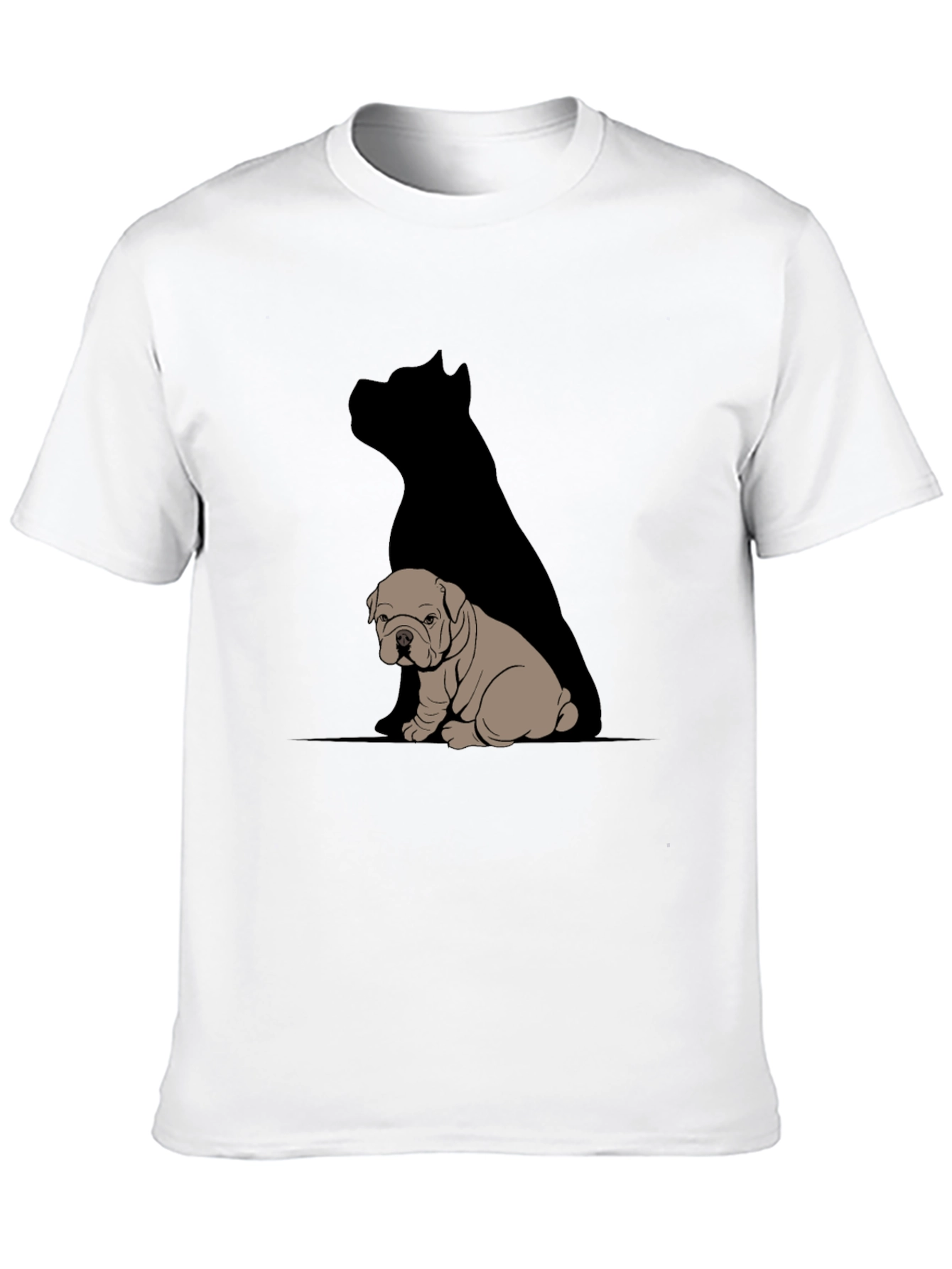 Black Bulldog & Shadow Graphic T-Shirt - Modern Casual Tee view 10