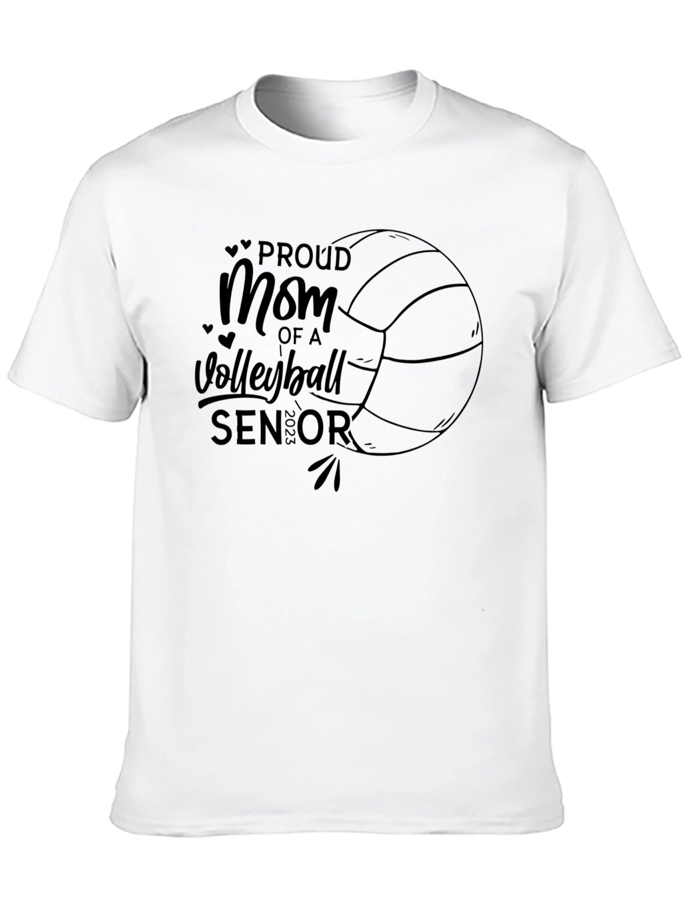 Black Proud Mom of a Volleyball Senior 2023 T-Shirt view 10