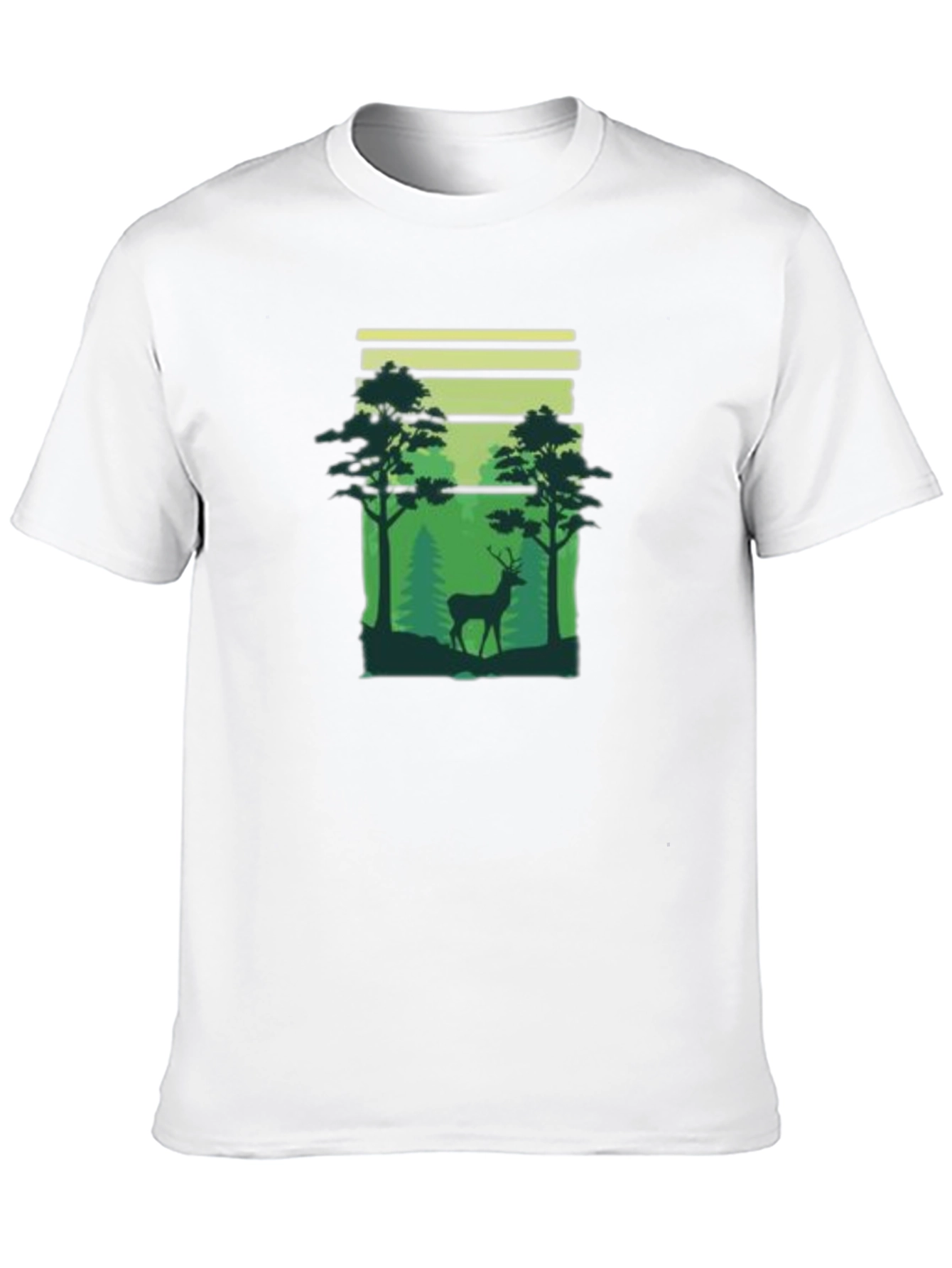 Black Deer in Forest Graphic T-Shirt - Nature Lover Tee view 10