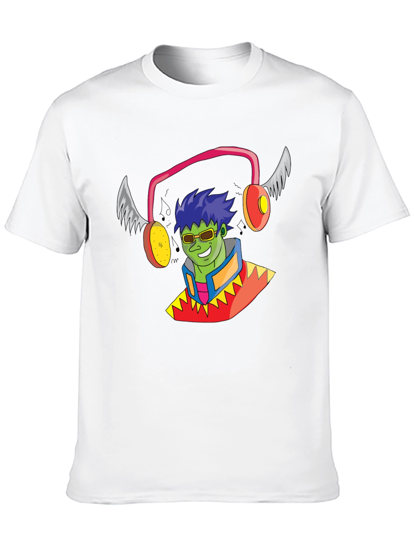 Black Funky Cartoon Character Black T-Shirt view 10