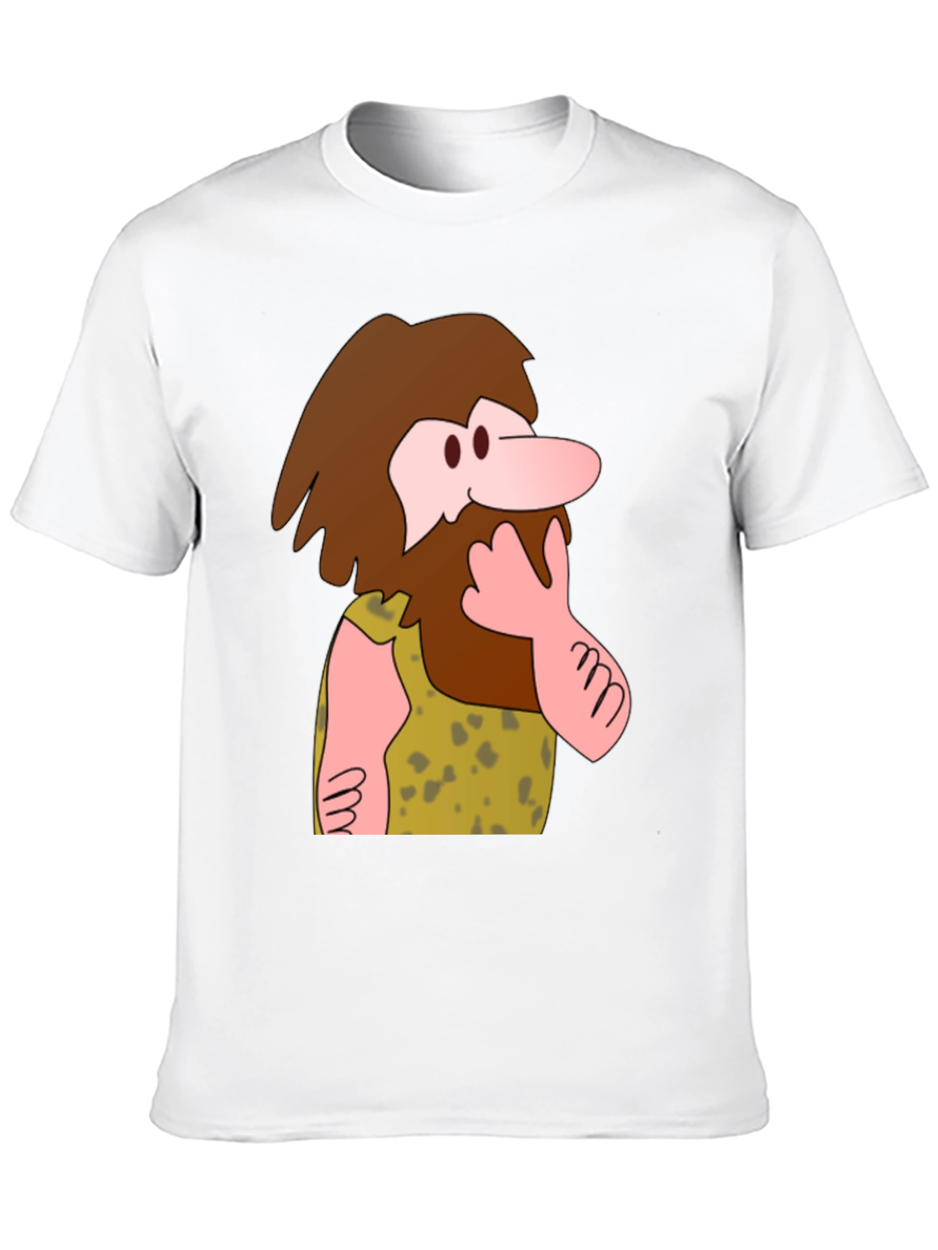 Black Funny Cartoon Caveman Graphic T-Shirt view 10