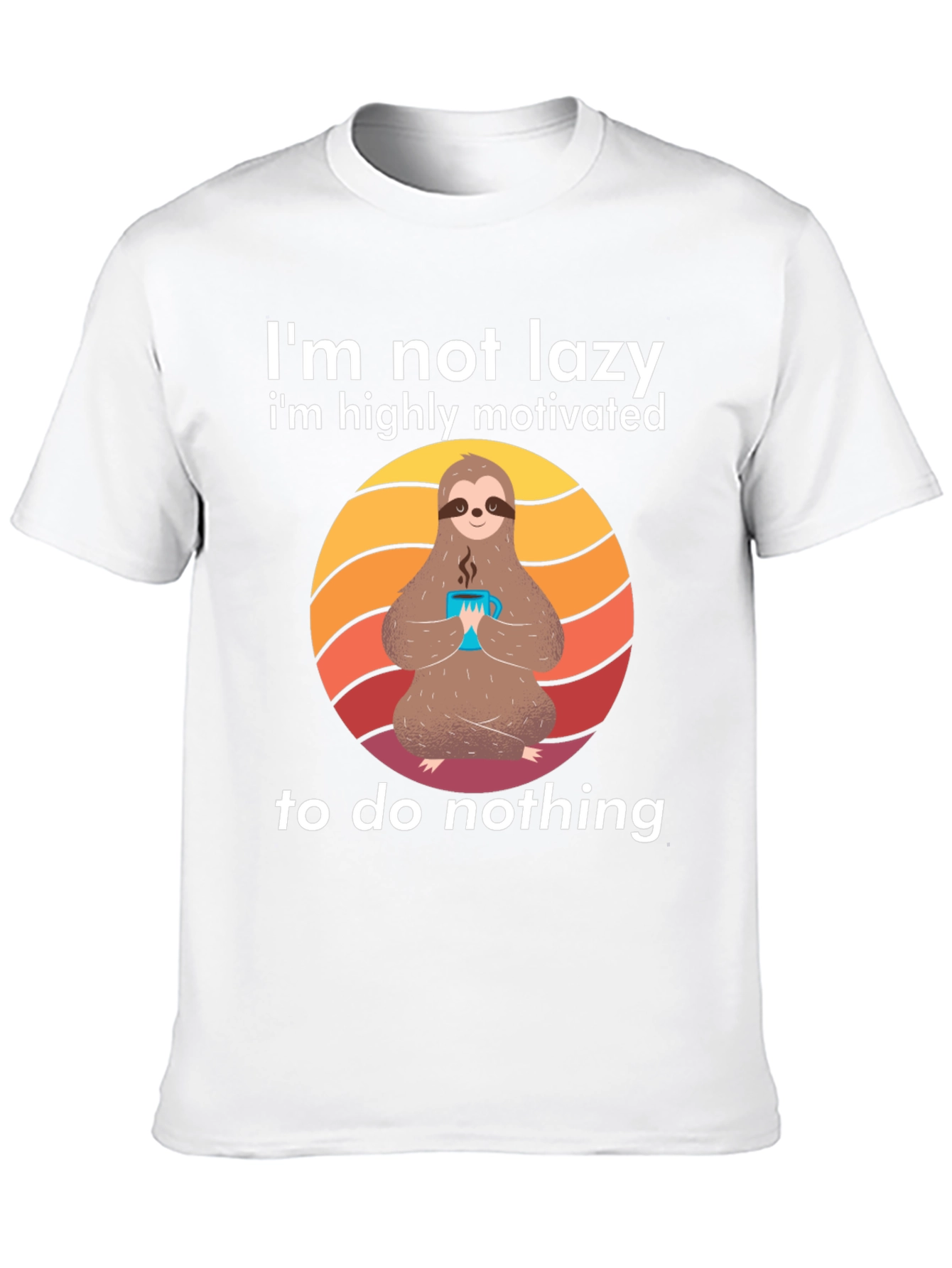 Black Lazy Sloth Graphic Tee - Highly Motivated to do Nothing! view 10
