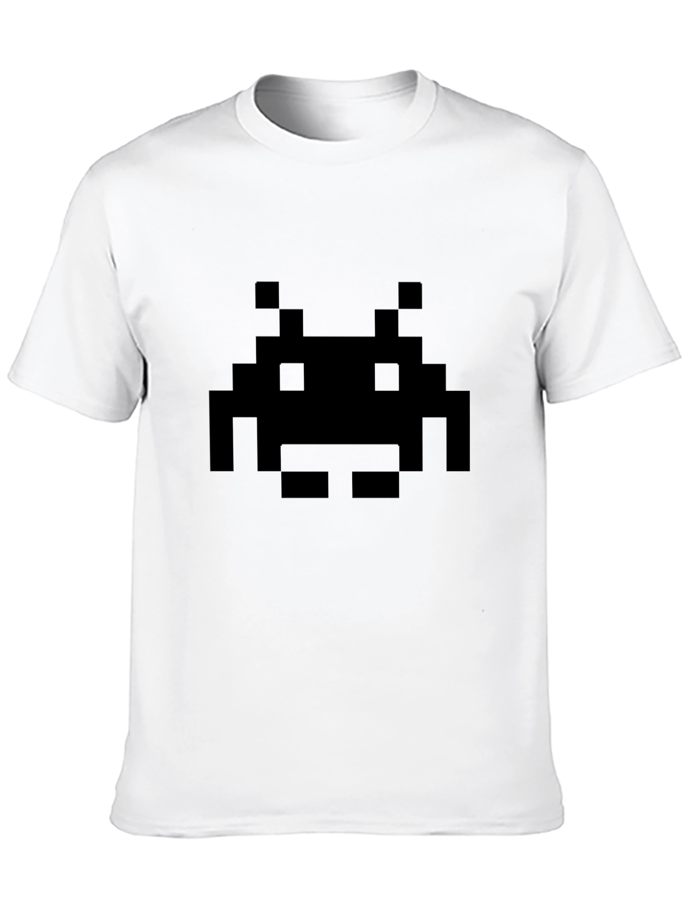 Black Space Invader Pixel T-Shirt - Retro Gamer Style view 10