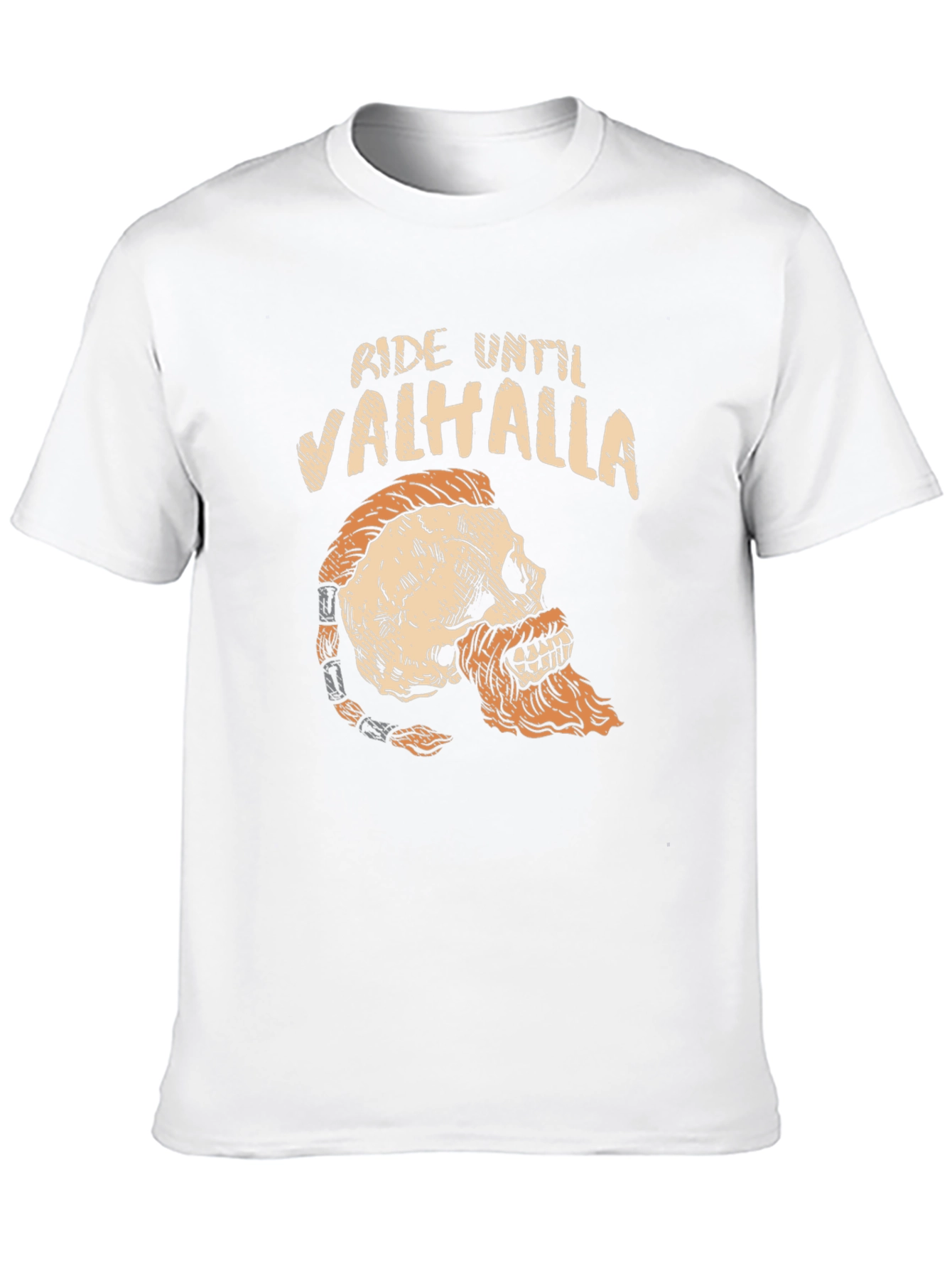 Black Ride Until Valhalla Skull Viking Graphic T-Shirt view 10