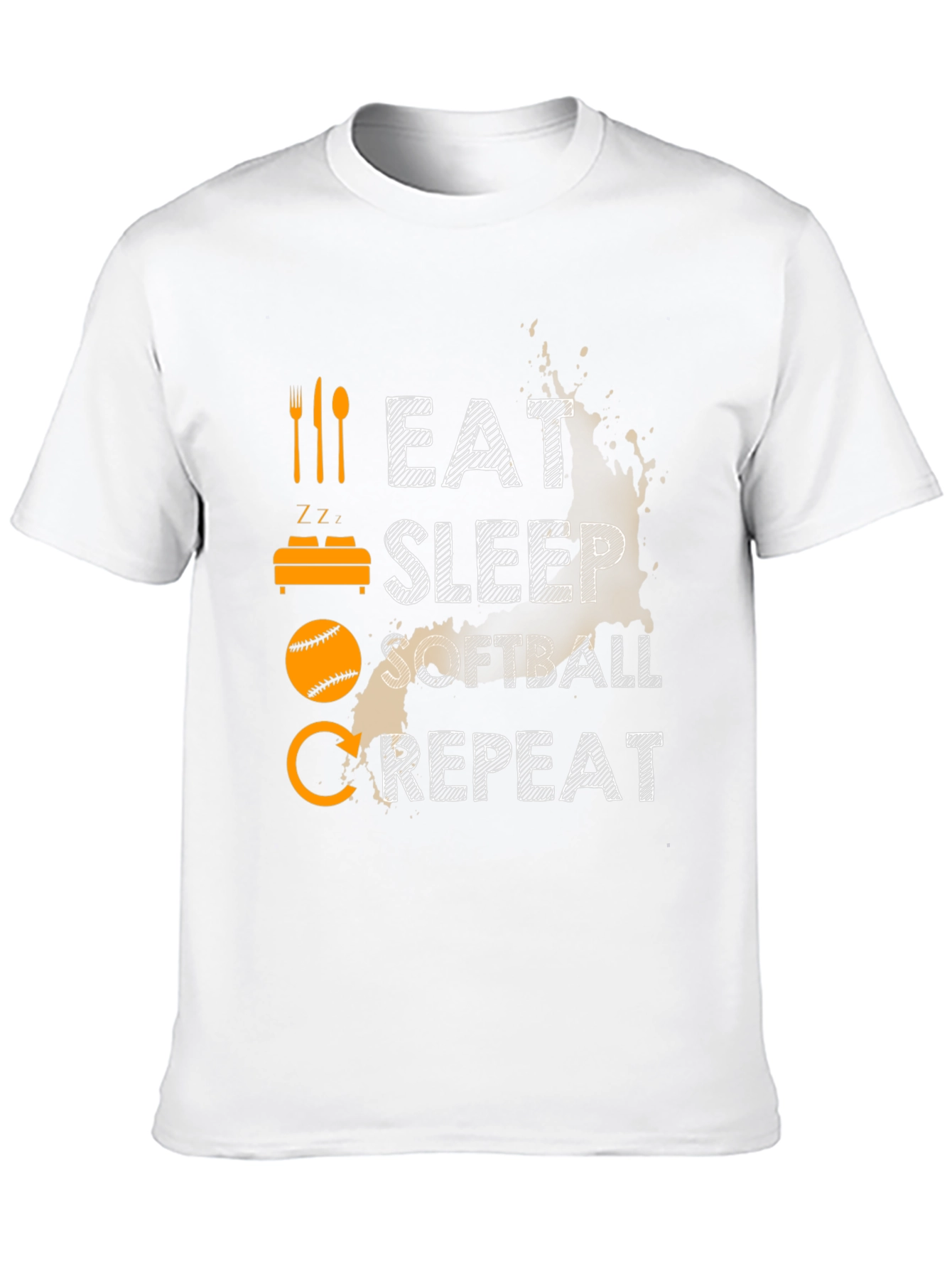 Black Eat Sleep Softball Repeat Graphic T-Shirt view 10