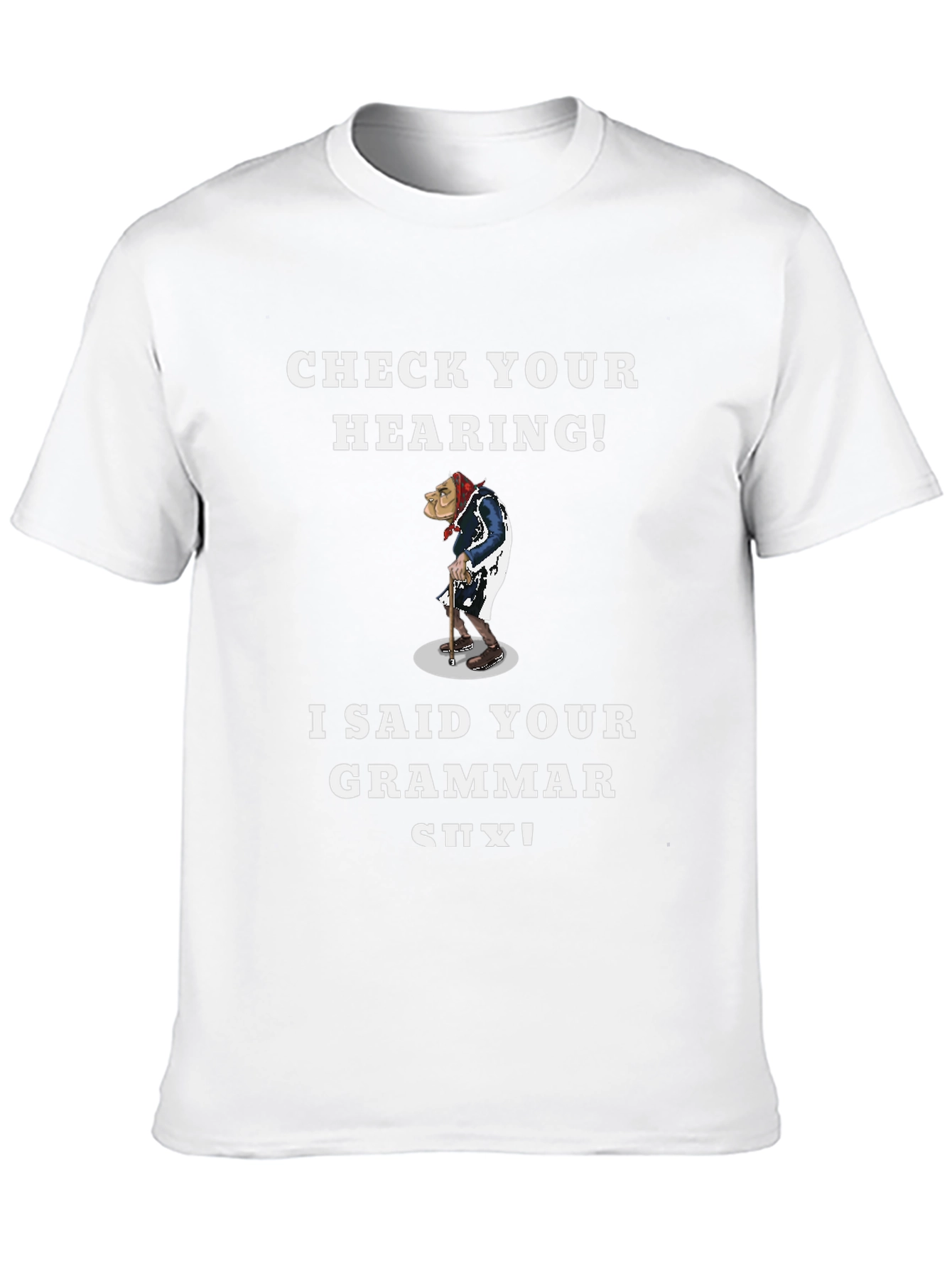 Black Check Your Hearing! Grammar T-Shirt view 10