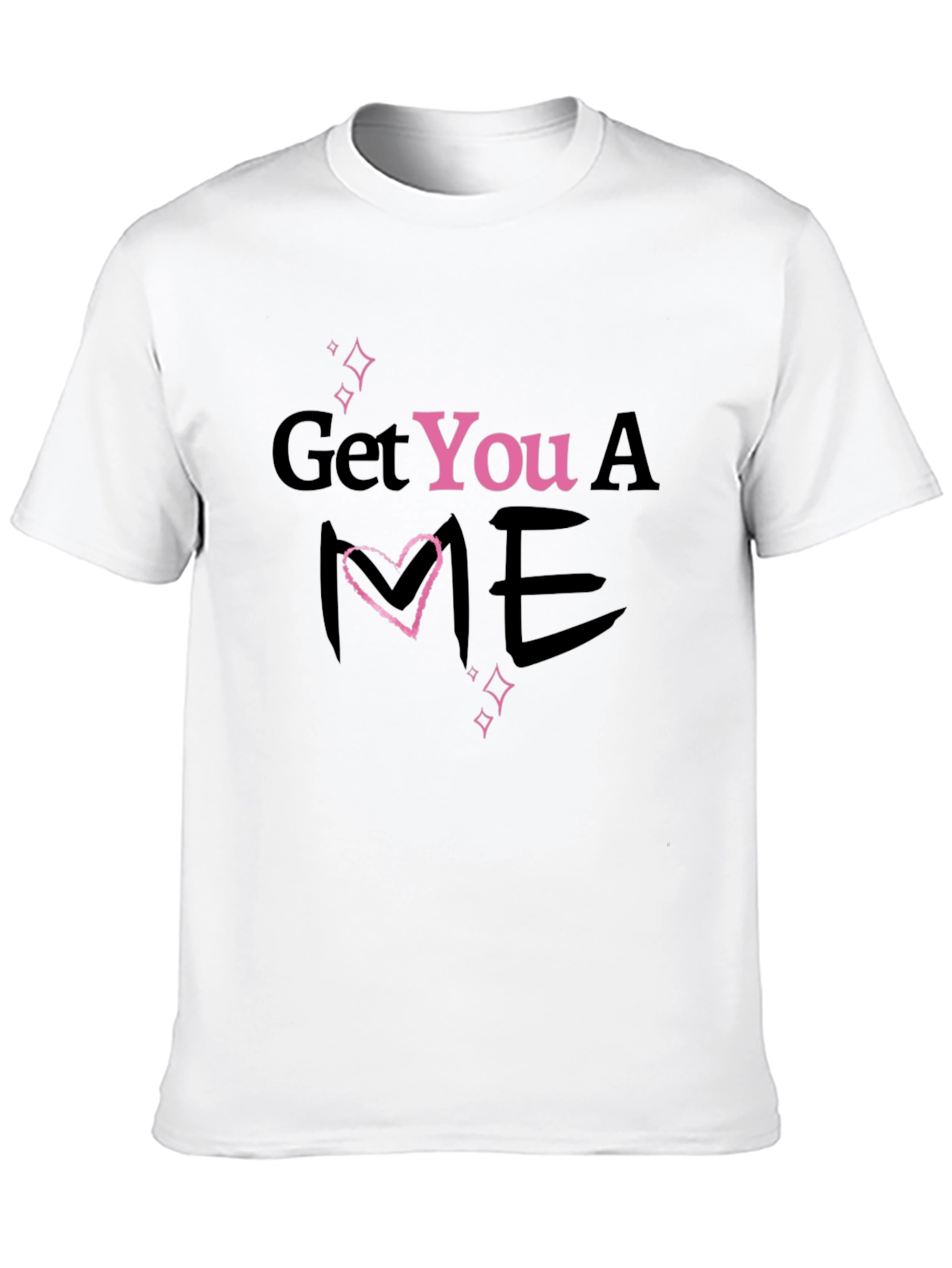 Black Get You A Me Heart T-Shirt - Trendy Graphic Tee view 10