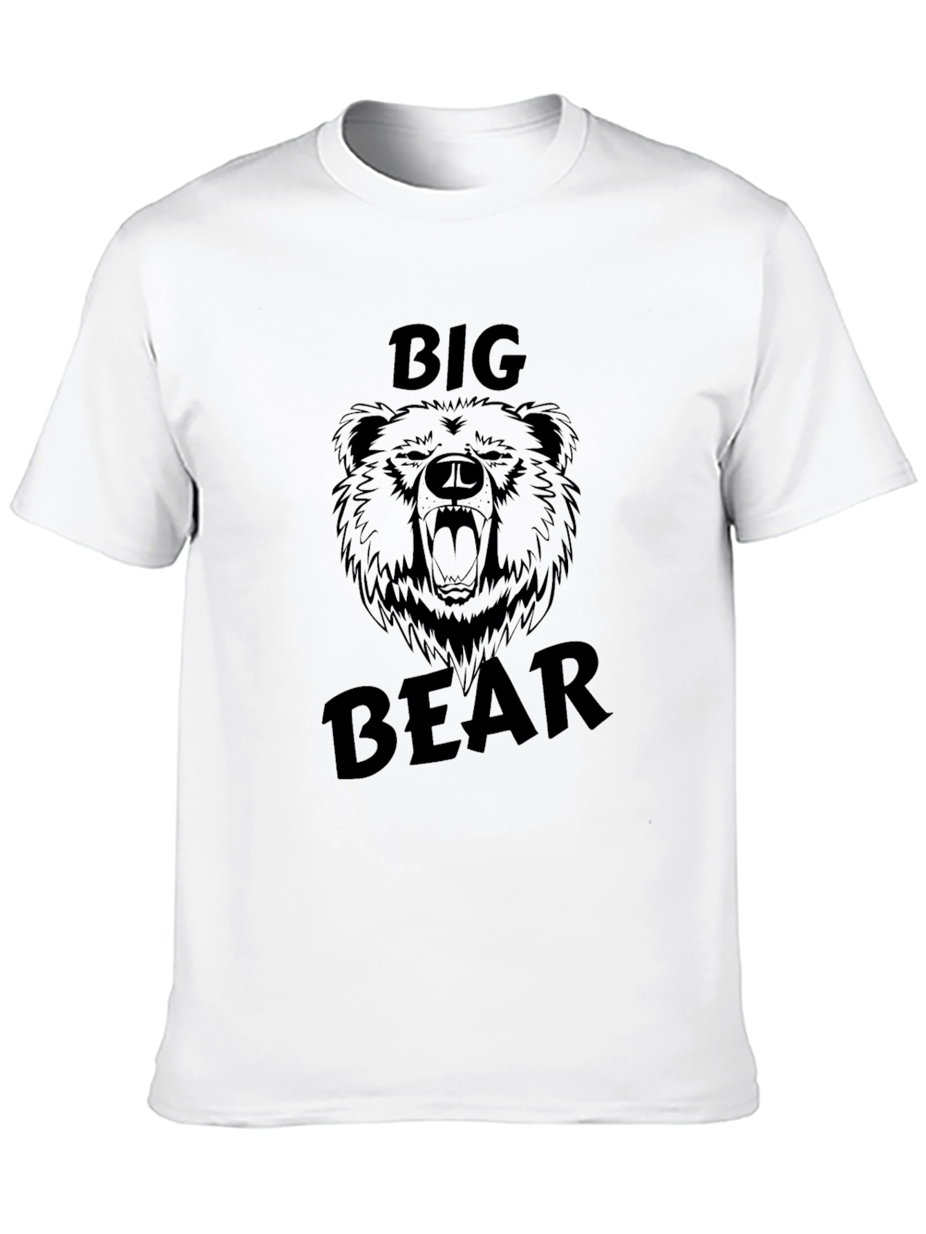 Black Big Bear Graphic Tee - Mens Black Cotton T-Shirt view 10