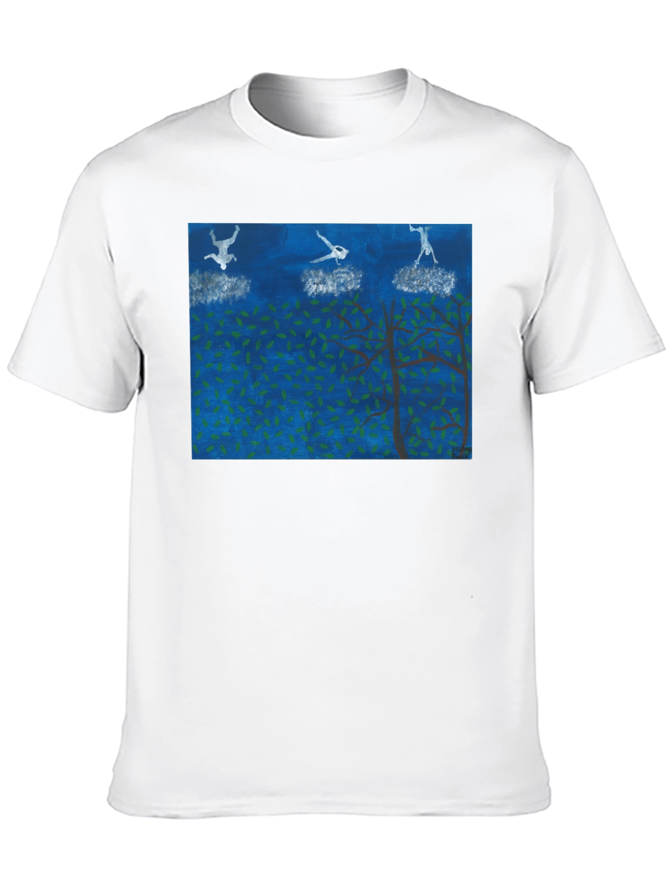 Black Surreal Skydiving Tee - Unique Art T-Shirt view 10