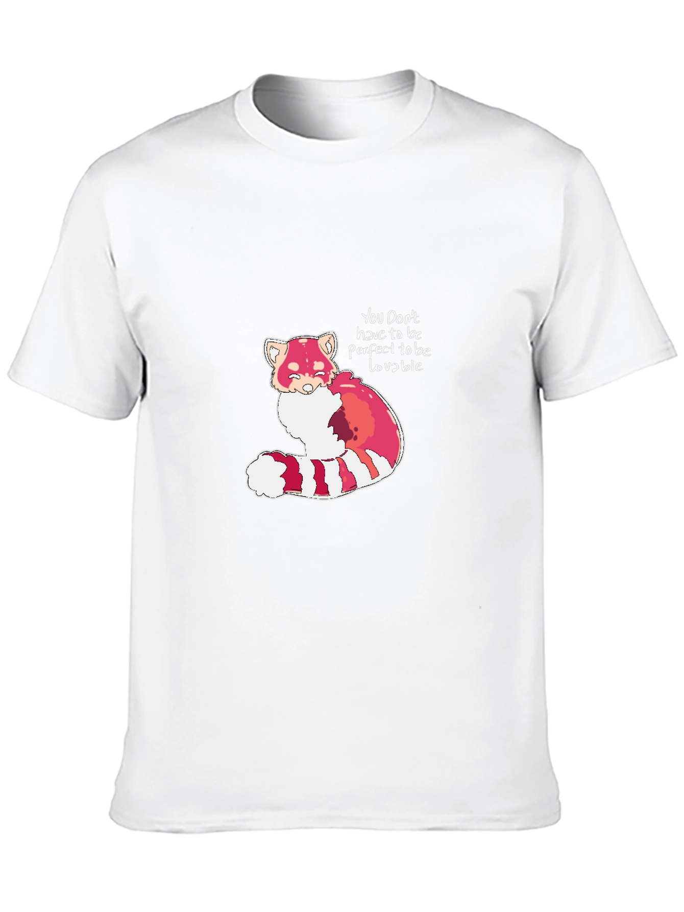 Black Red Panda 'Lovable' Black T-Shirt view 10