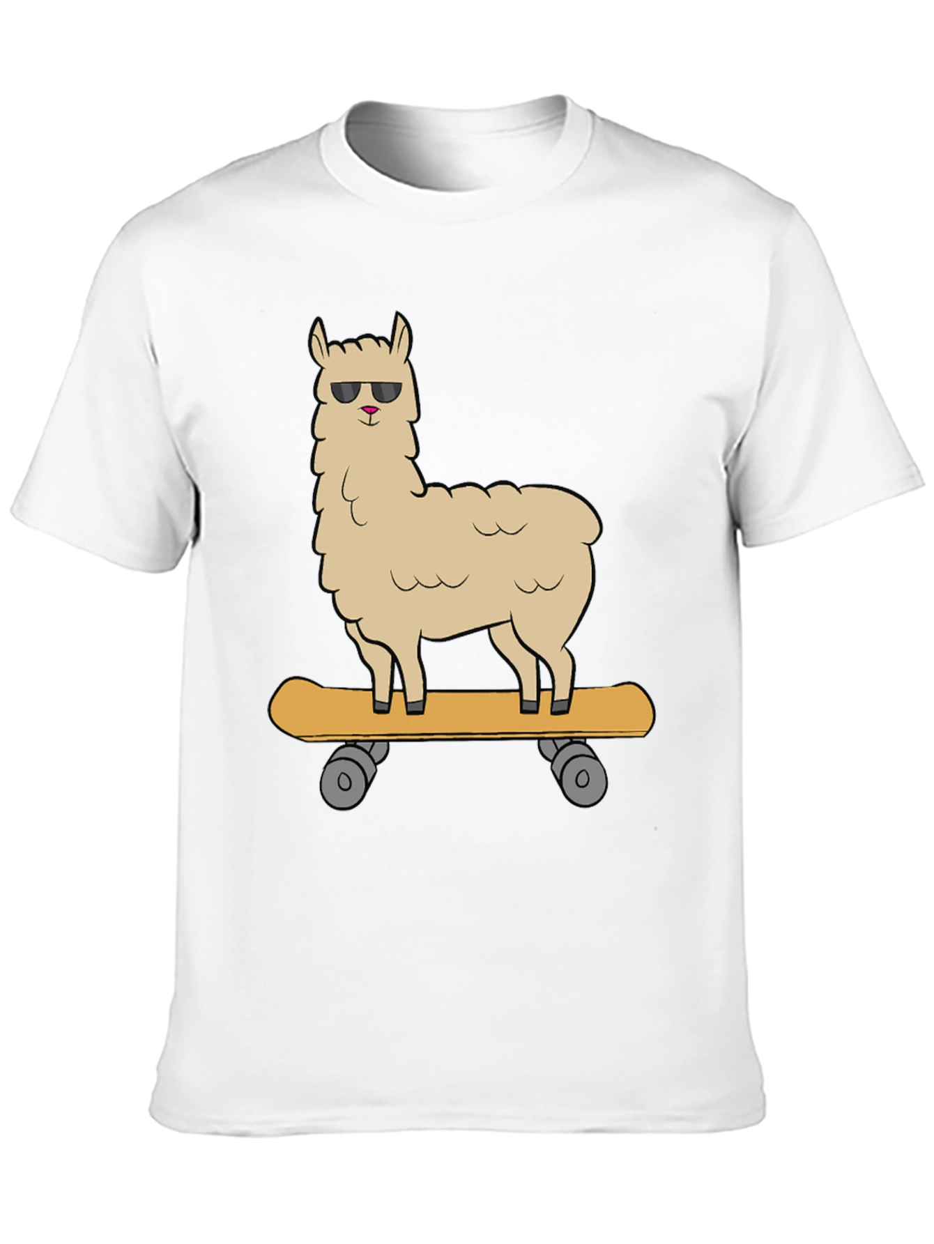Black Cool Llama Skateboard Graphic Tee - Black view 10