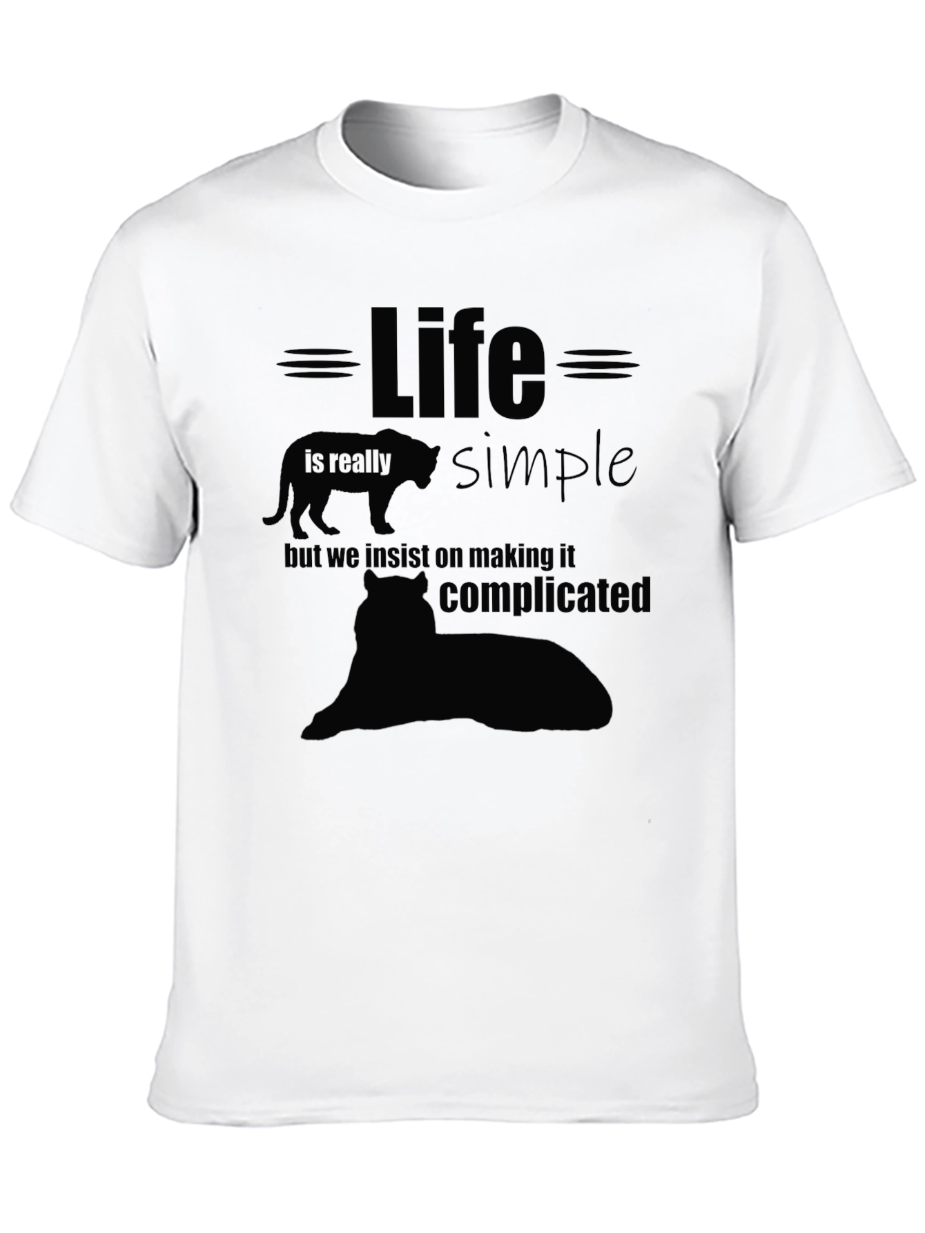 Black Life Is Simple Graphic T-Shirt - Black view 10