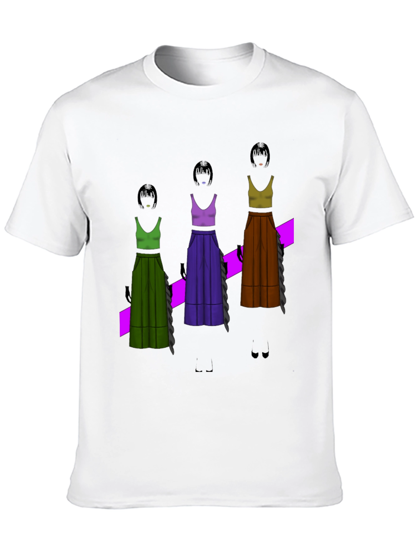 Black Unique Graphic T-Shirt - Fashion Illustration view 10