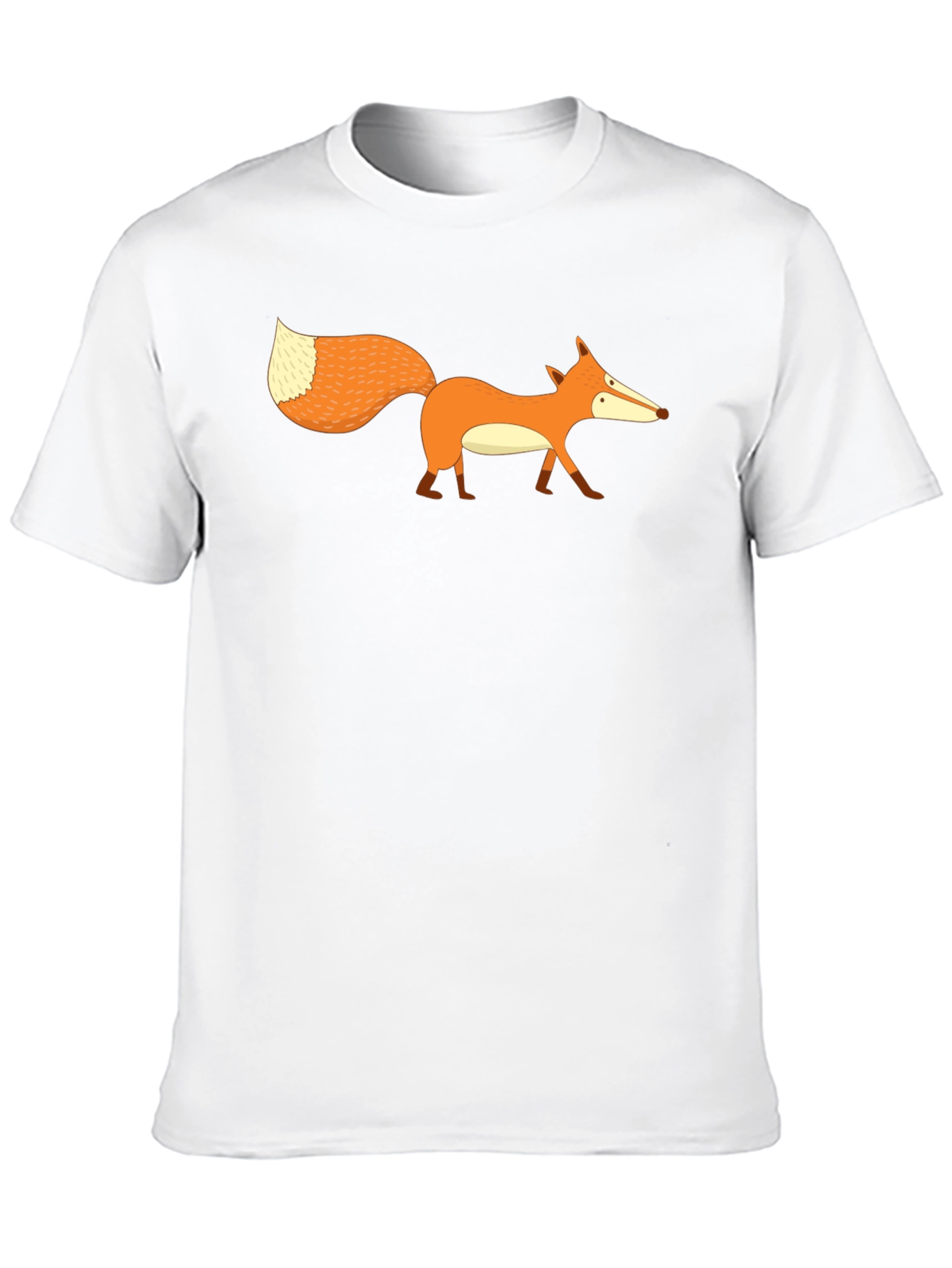 Black Cartoon Fox Graphic Print Men's Black T-Shirt view 10