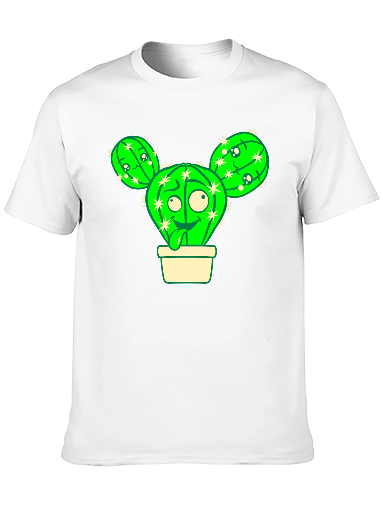 Black Cartoon Cactus T-Shirt view 10