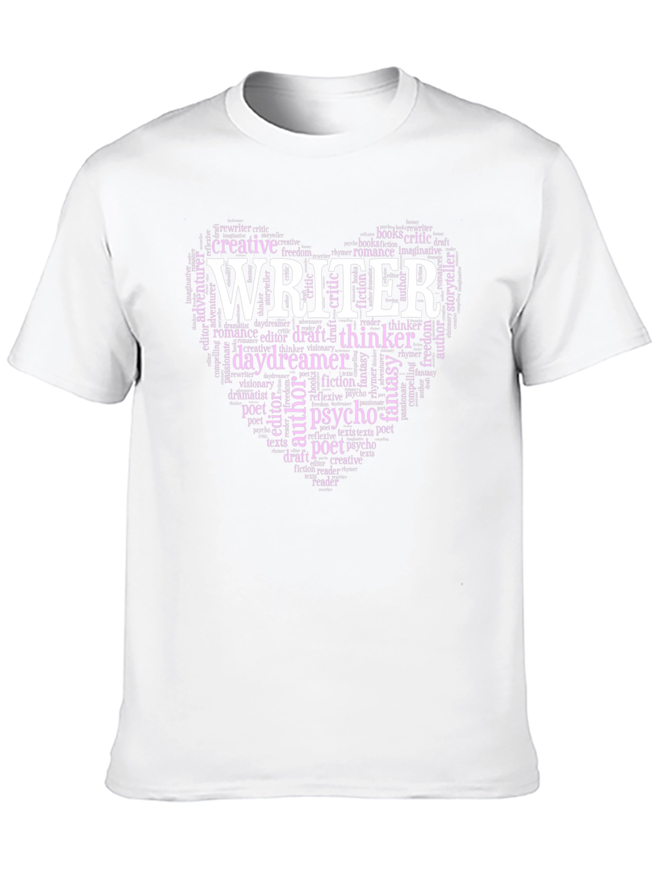 Black Writer Word Art Heart Graphic Tee view 10