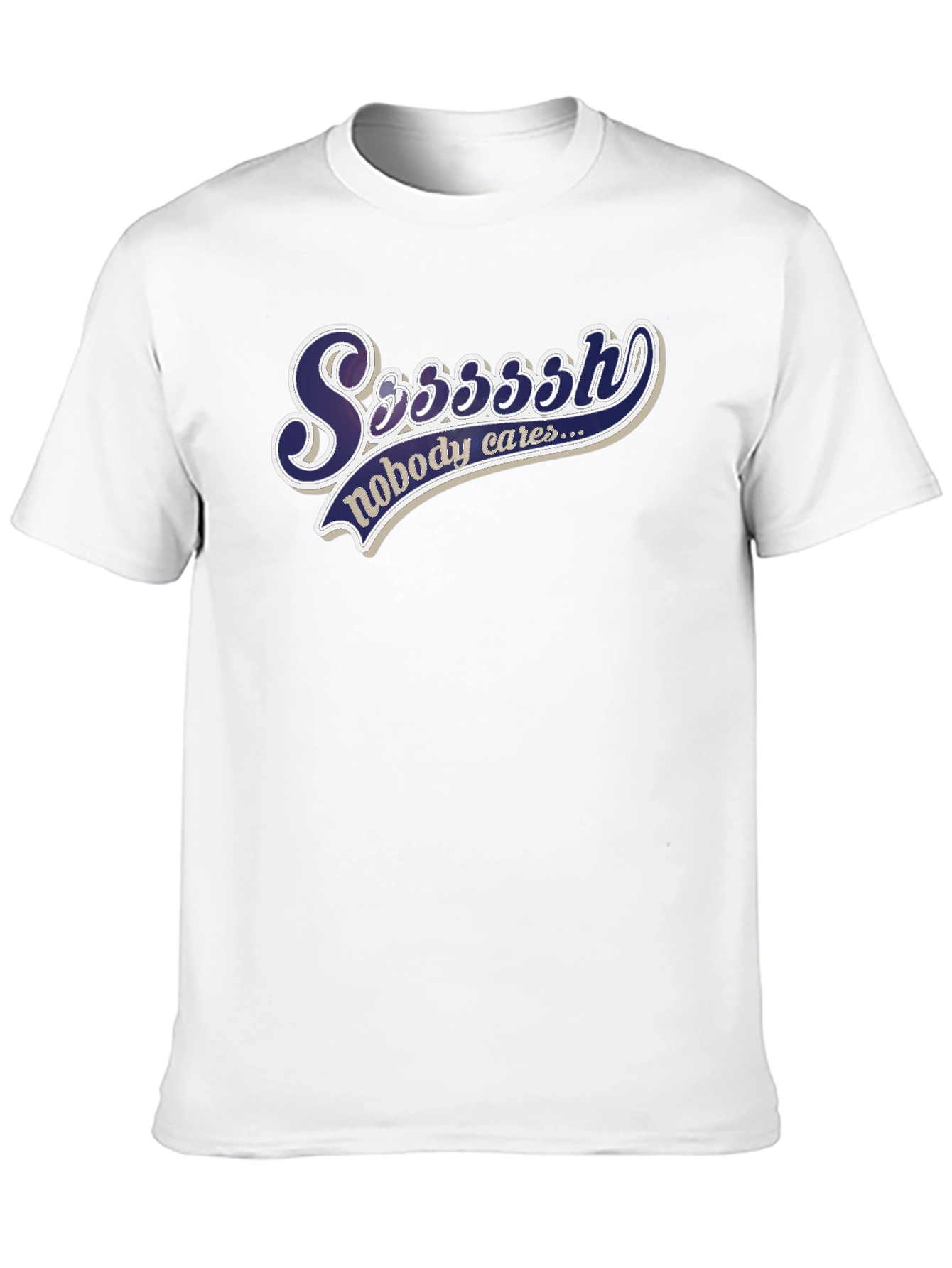 Black Ssssssh Nobody Cares T-Shirt - Black Casual Tee view 10