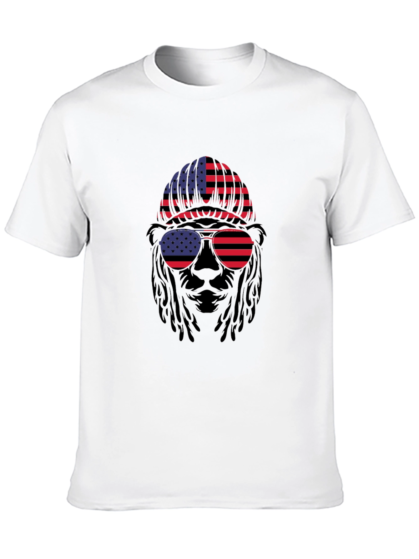 Black American Flag Bear T-Shirt view 10