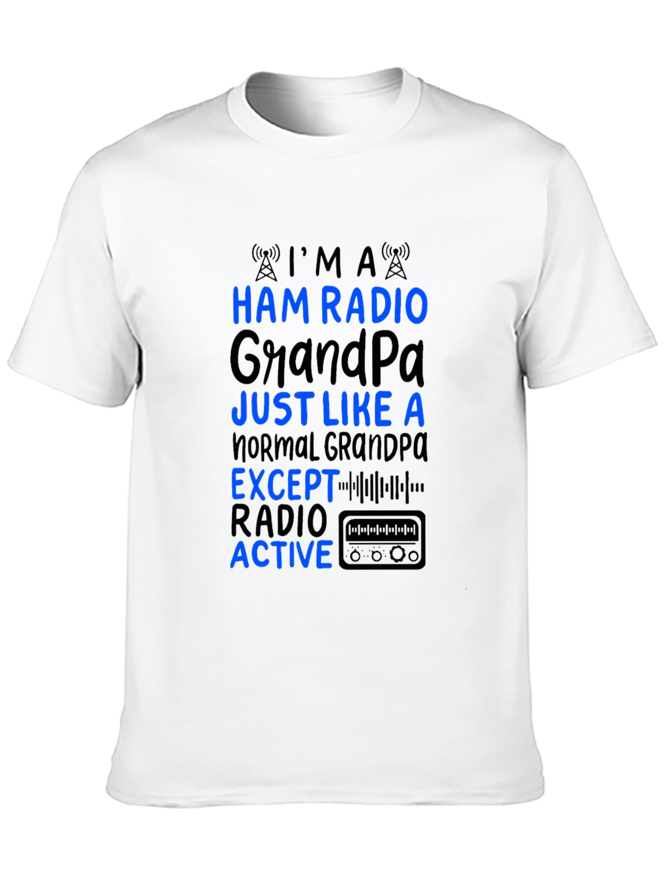 Black Ham Radio Grandpa T-Shirt - Active Radio Lover view 10