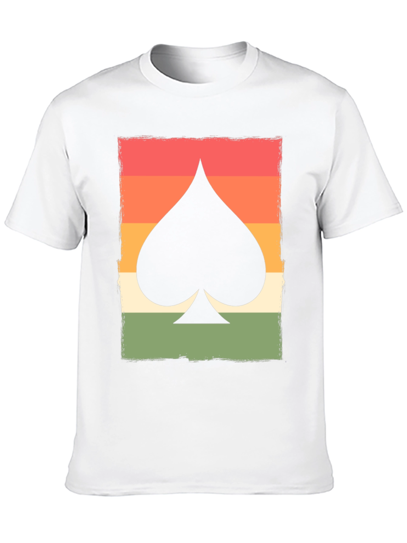 Black Retro Spade Card Graphic T-Shirt - Unisex view 10