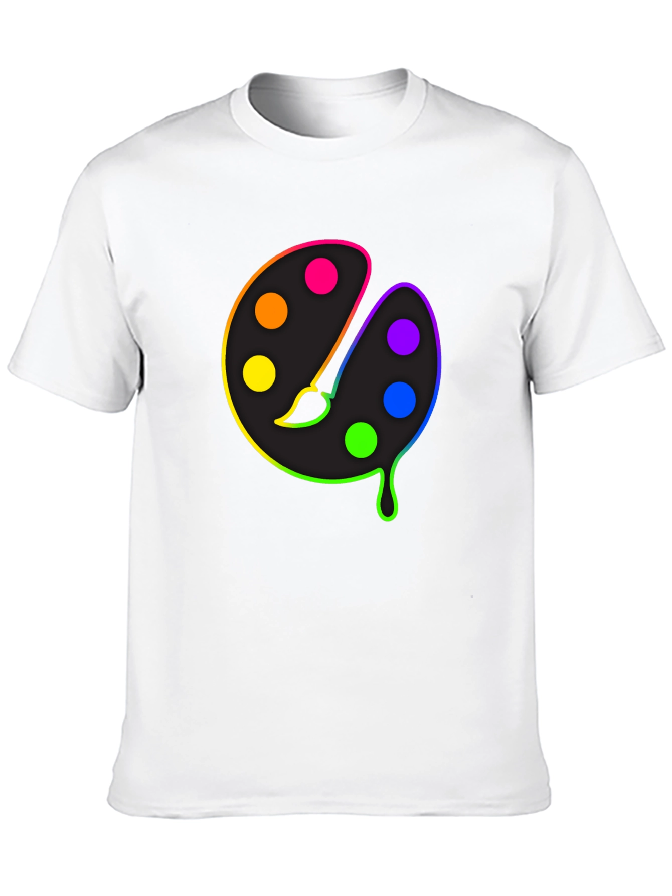 Black Rainbow Paint Palette Graphic Tee - Artist T-Shirt view 10