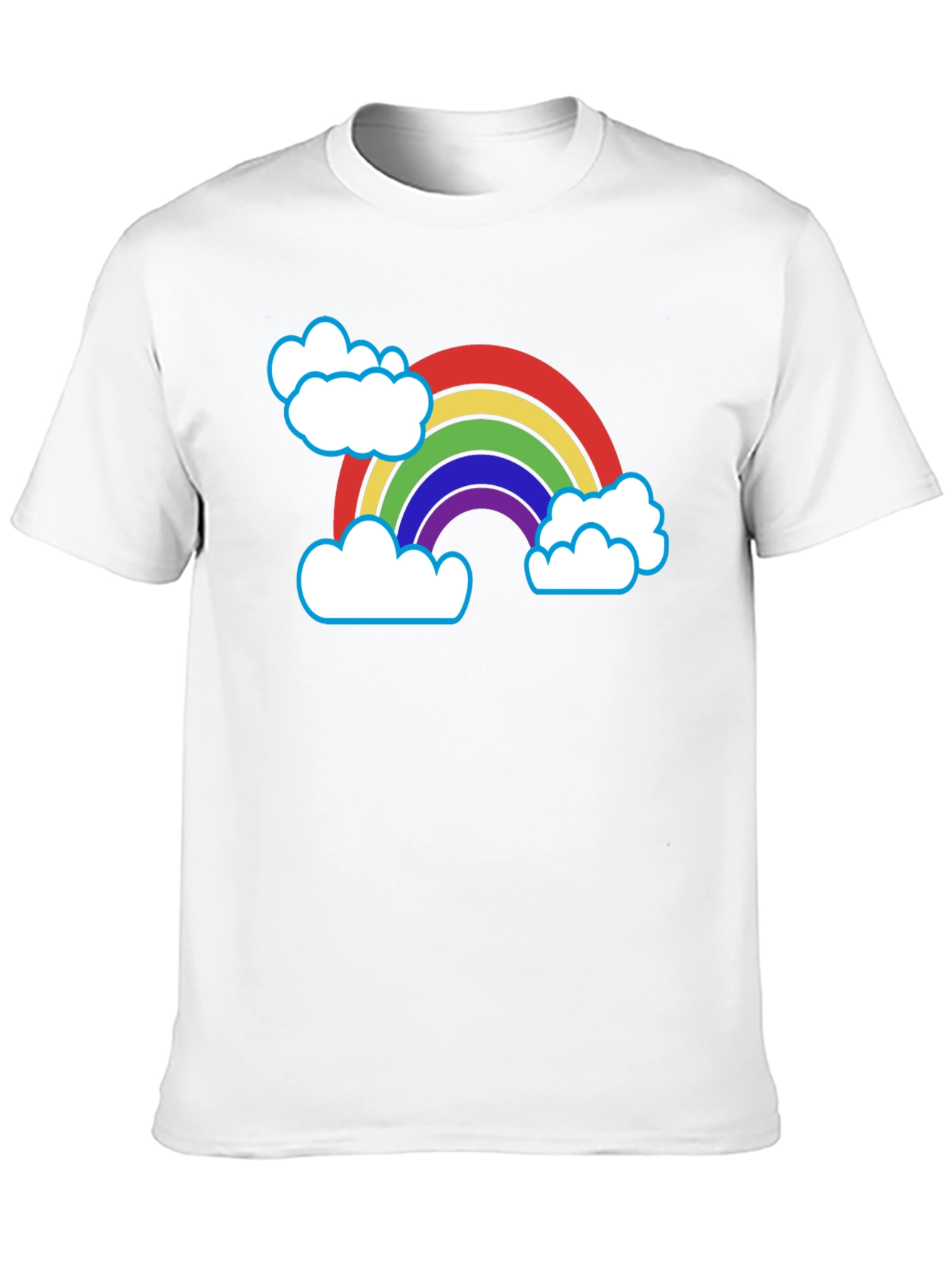 Black Rainbow & Clouds Graphic T-Shirt - Black Cotton Blend view 10