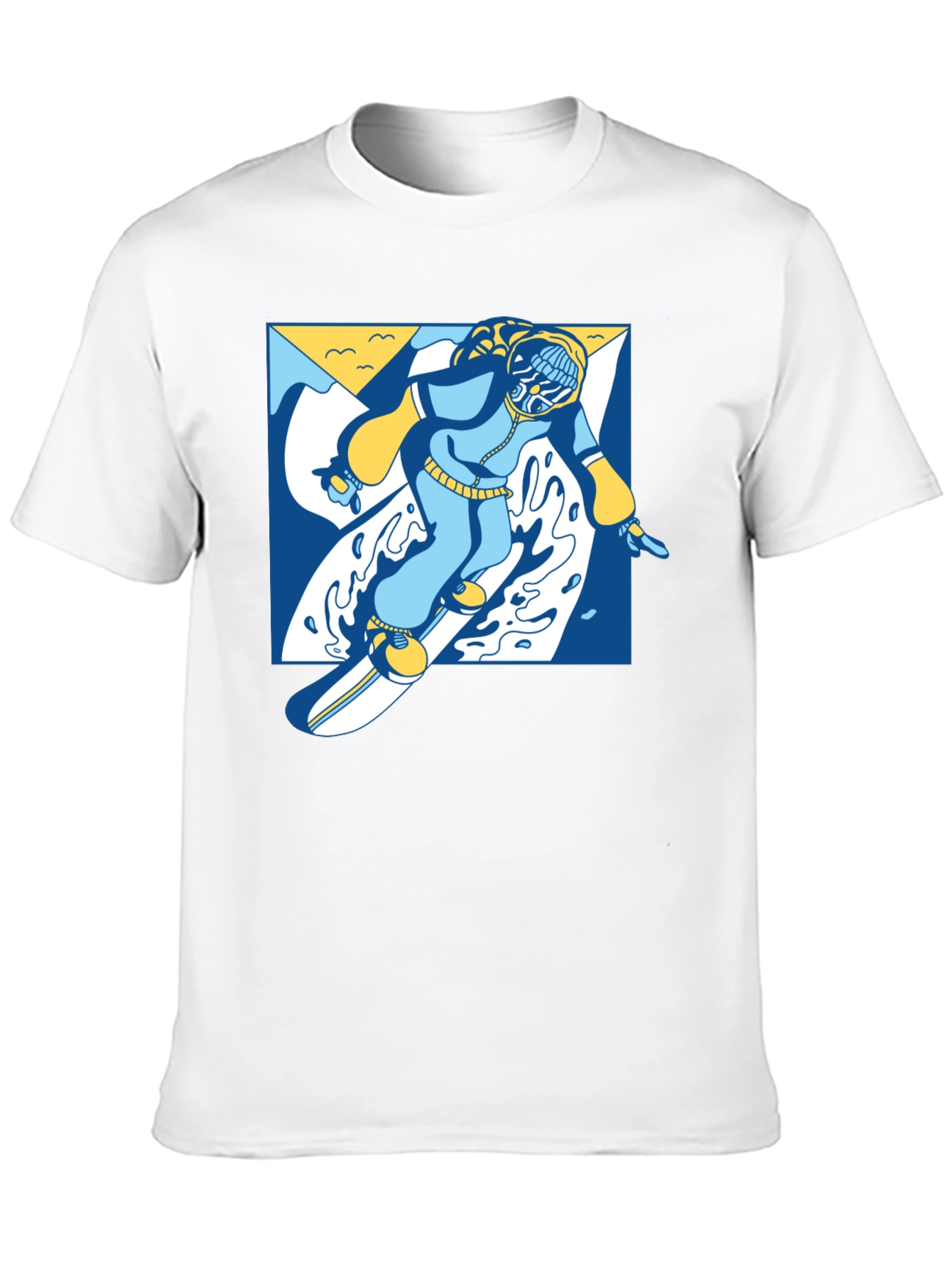 Black Cool Snowboarder Graphic T-Shirt view 10