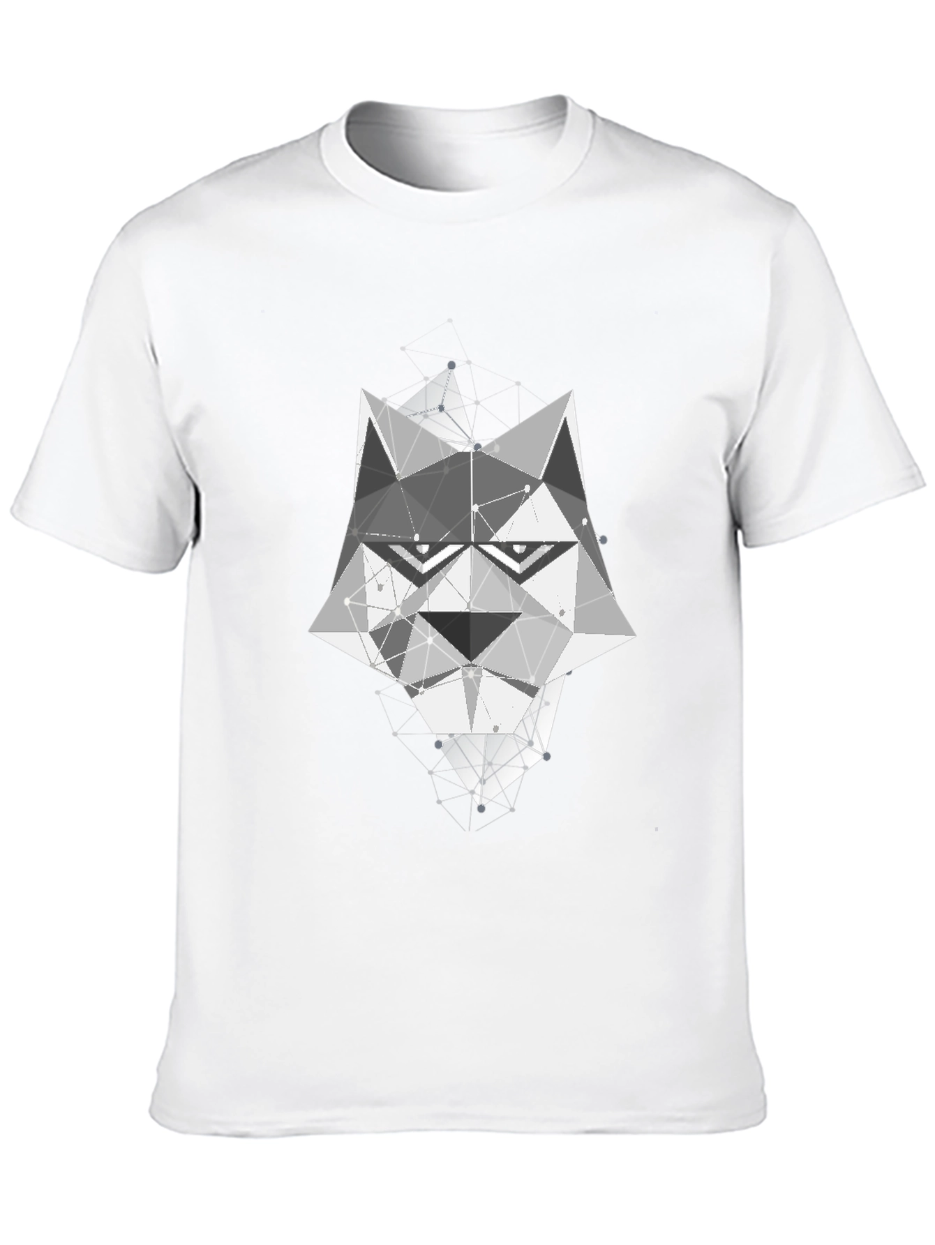 Black Geometric Wolf Graphic T-Shirt view 10