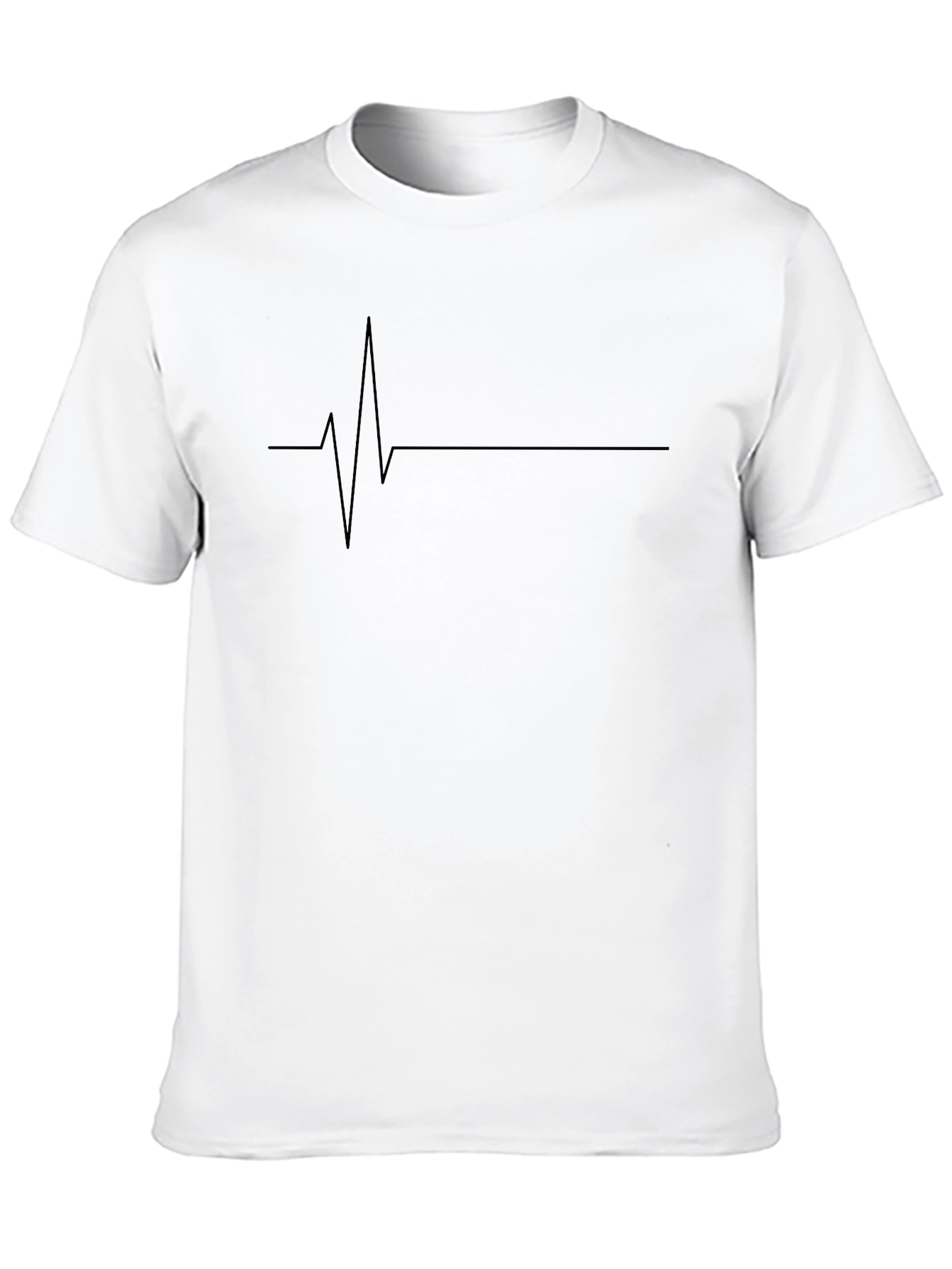 Black Heartbeat Pulse Line Graphic Tee - Black view 10