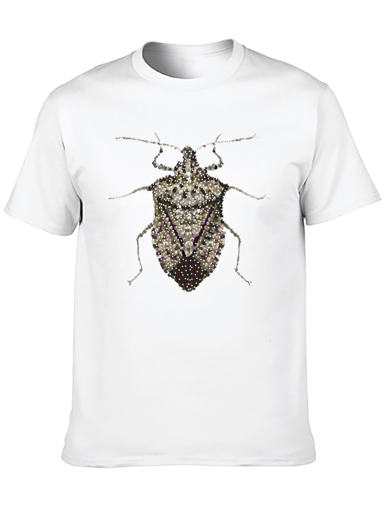 Black Unique Bug Print Graphic Tee - Black Cotton T-Shirt view 10