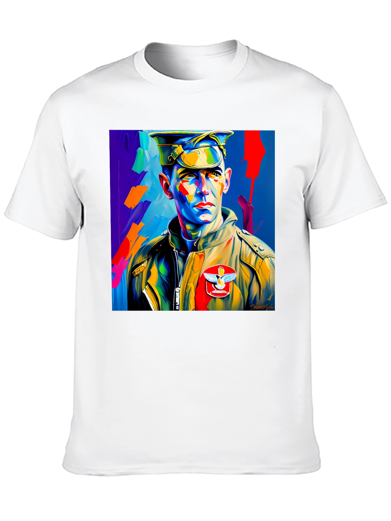 Pop Art Military Portrait Graphic Tee - 10