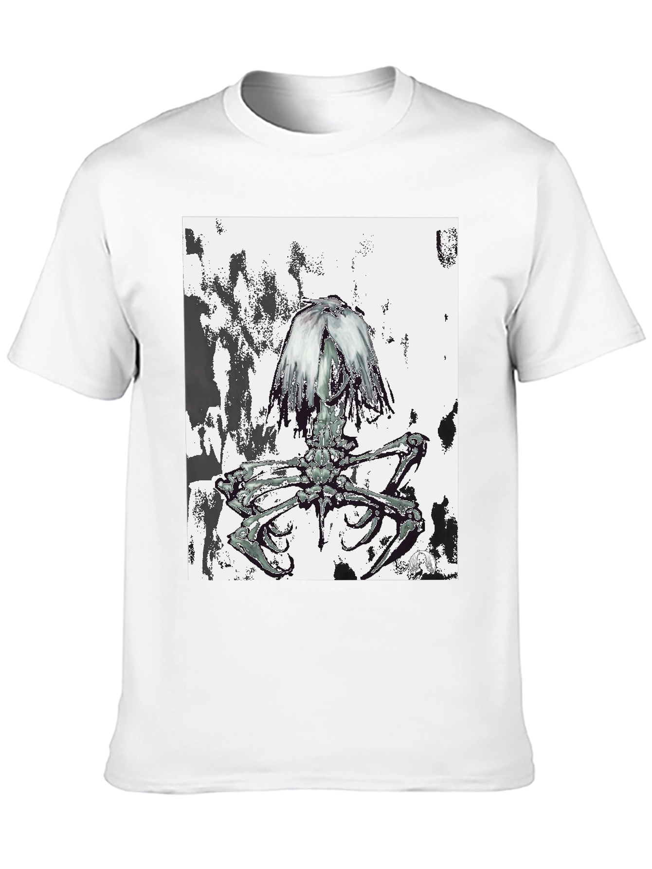 Black Unique Graphic Tee - Black Cotton Blend view 10