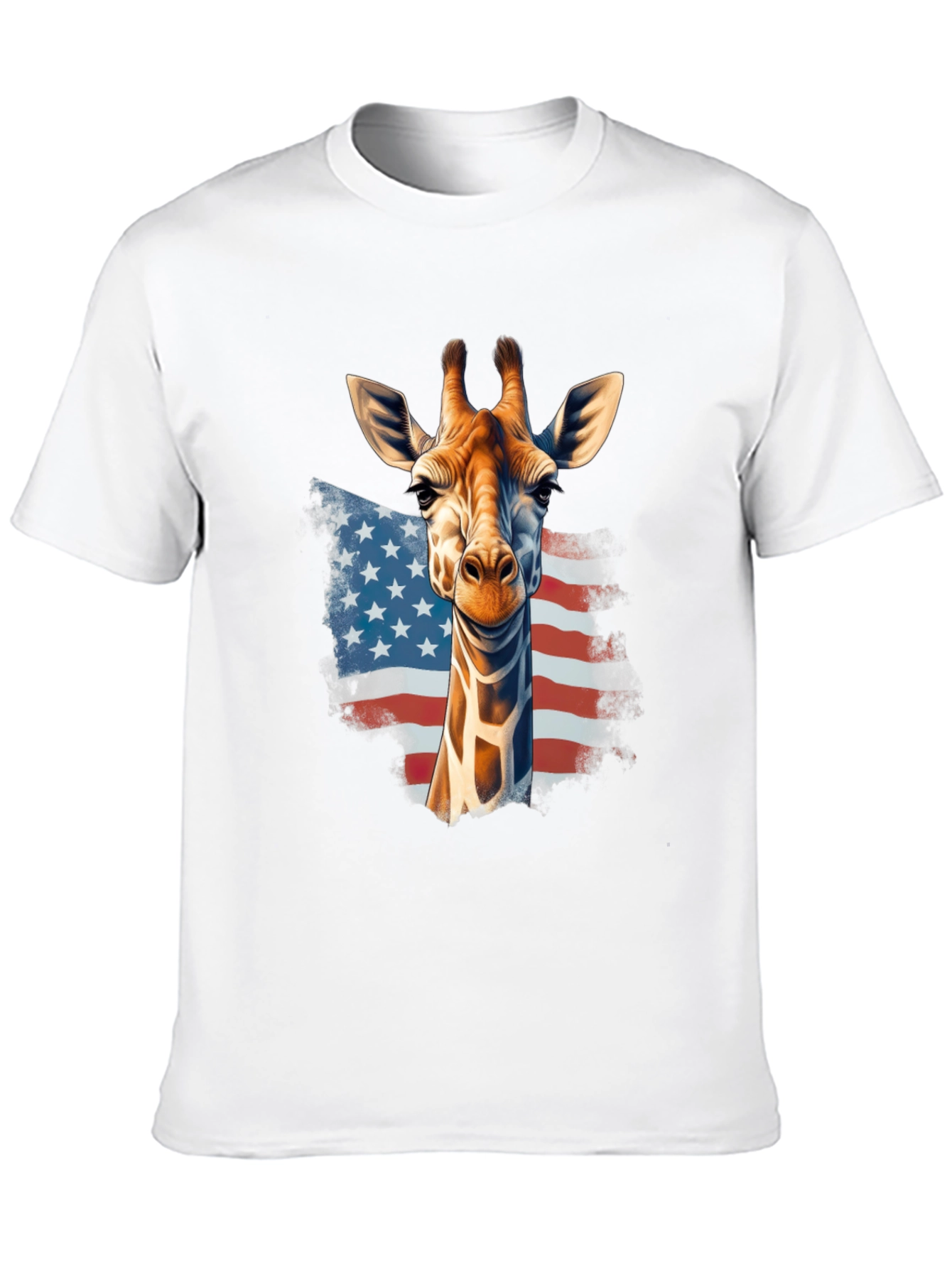 Black Giraffe USA Flag Graphic T-Shirt view 10