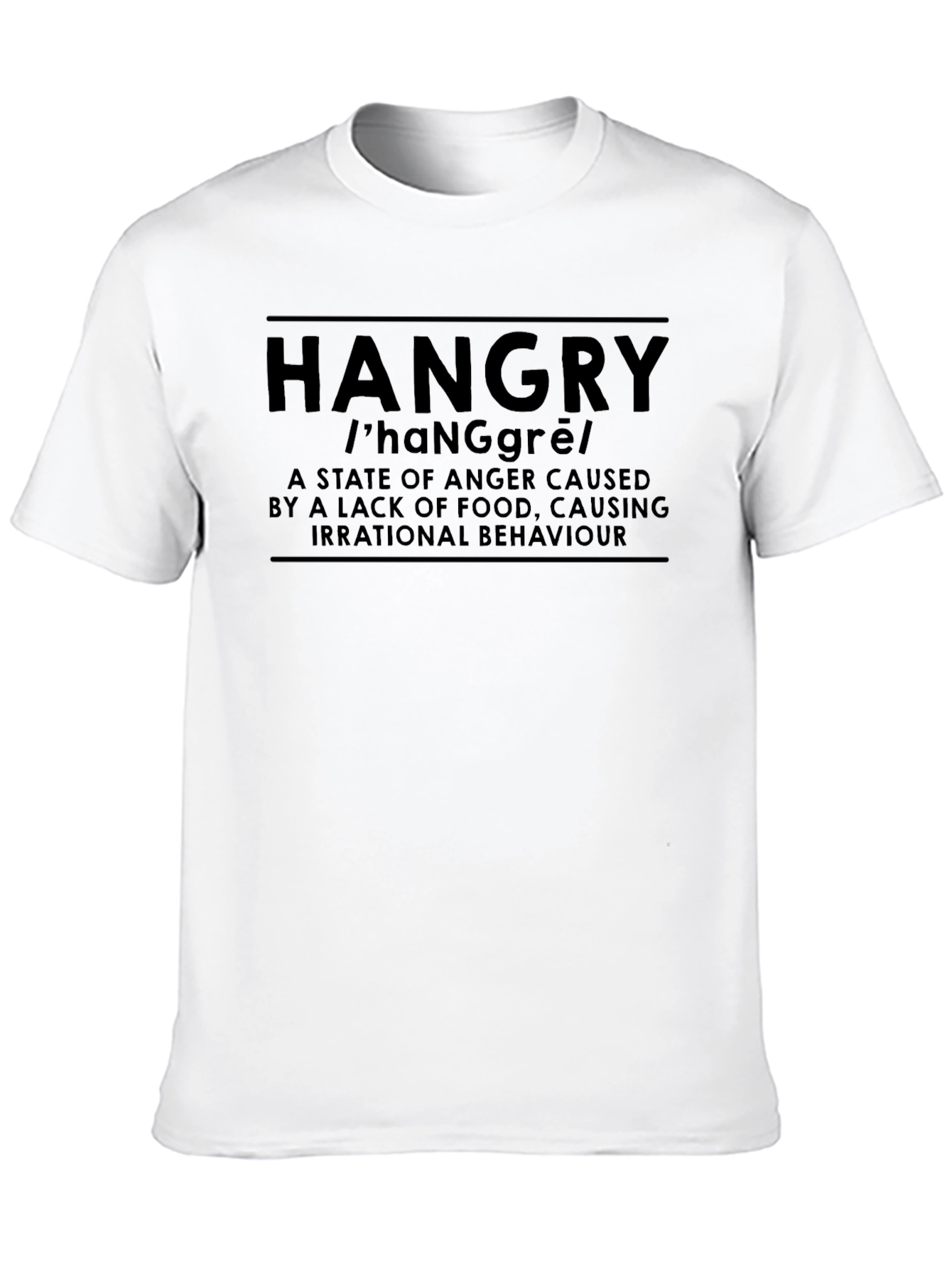 Black Hangry Definition Graphic T-Shirt - Funny Foodie Tee view 10