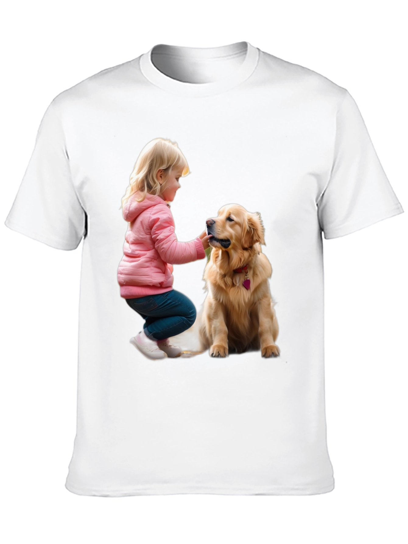 Black Cute Girl and Dog Graphic T-Shirt view 10
