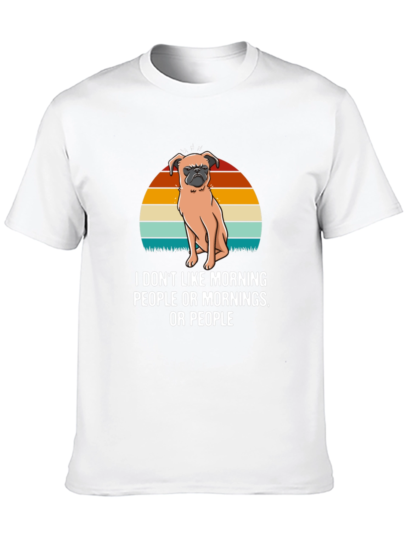 Black Funny Pug T-Shirt - I Don't Like Morning People view 10
