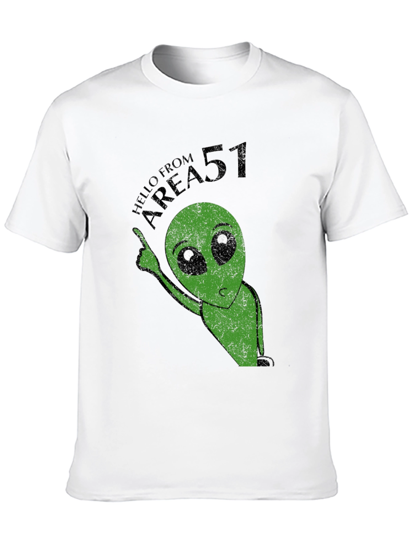 Black Area 51 Alien Graphic Print Black T-Shirt view 10