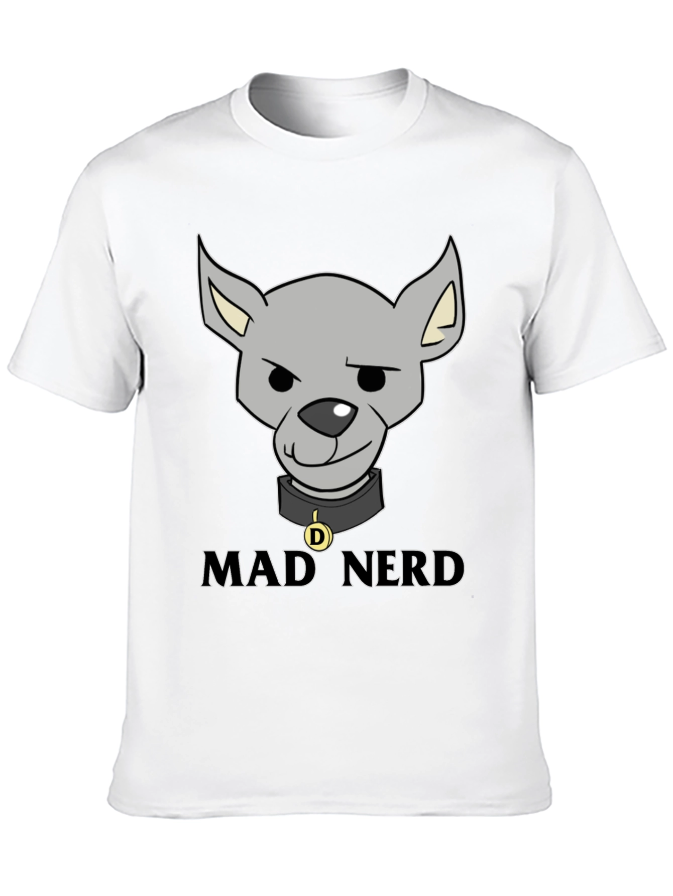 Black Mad Nerd Dog T-Shirt, Funny Geek Tee view 10