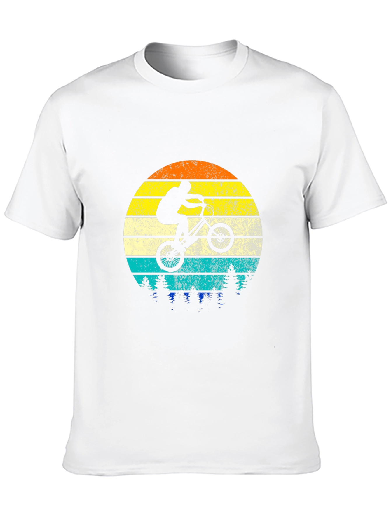 Black BMX Rider Vintage Sunset Graphic Tee view 10