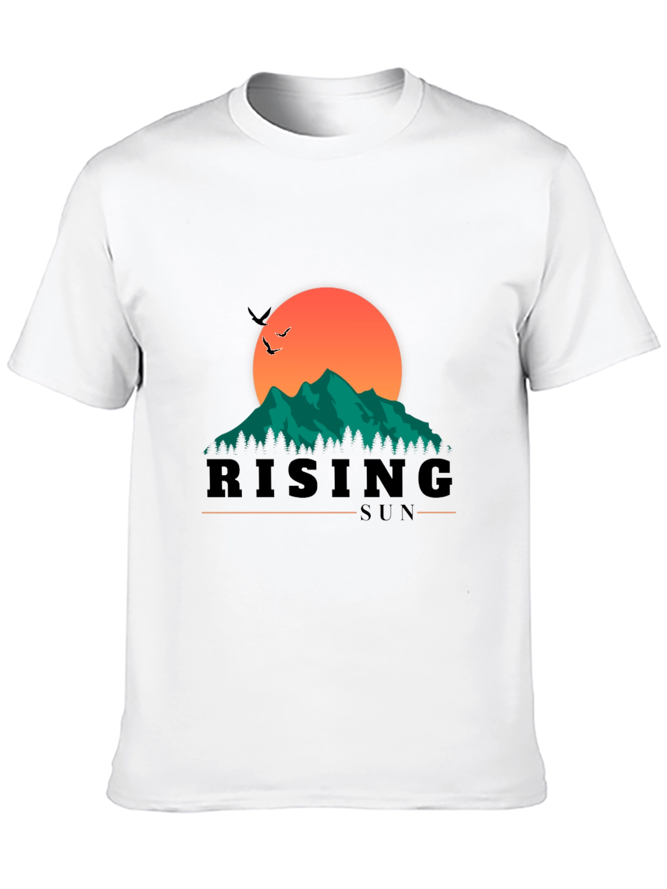 Black Rising Sun Graphic Tee - Nature Inspired Design view 10