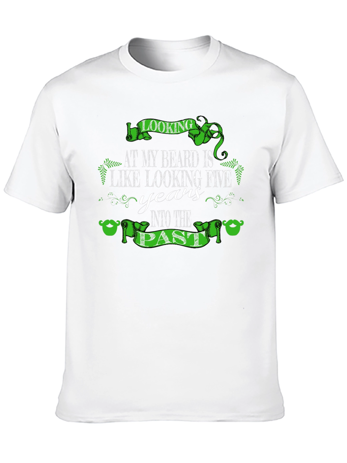 Black Beard Humor Graphic T-Shirt - Looking Five Years Into The Past! view 10