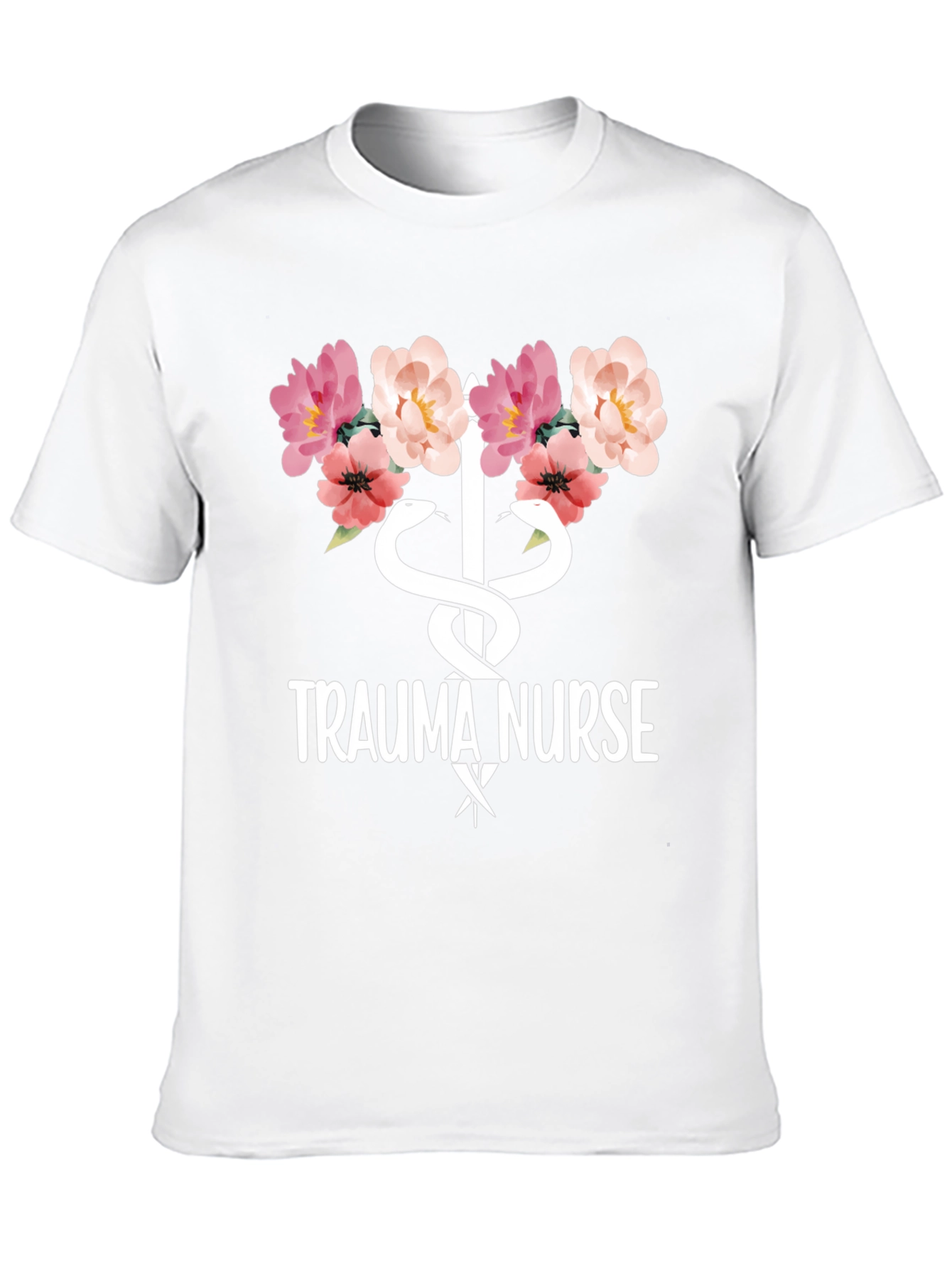 Black Trauma Nurse Floral Graphic Tee - Medical Apparel view 10