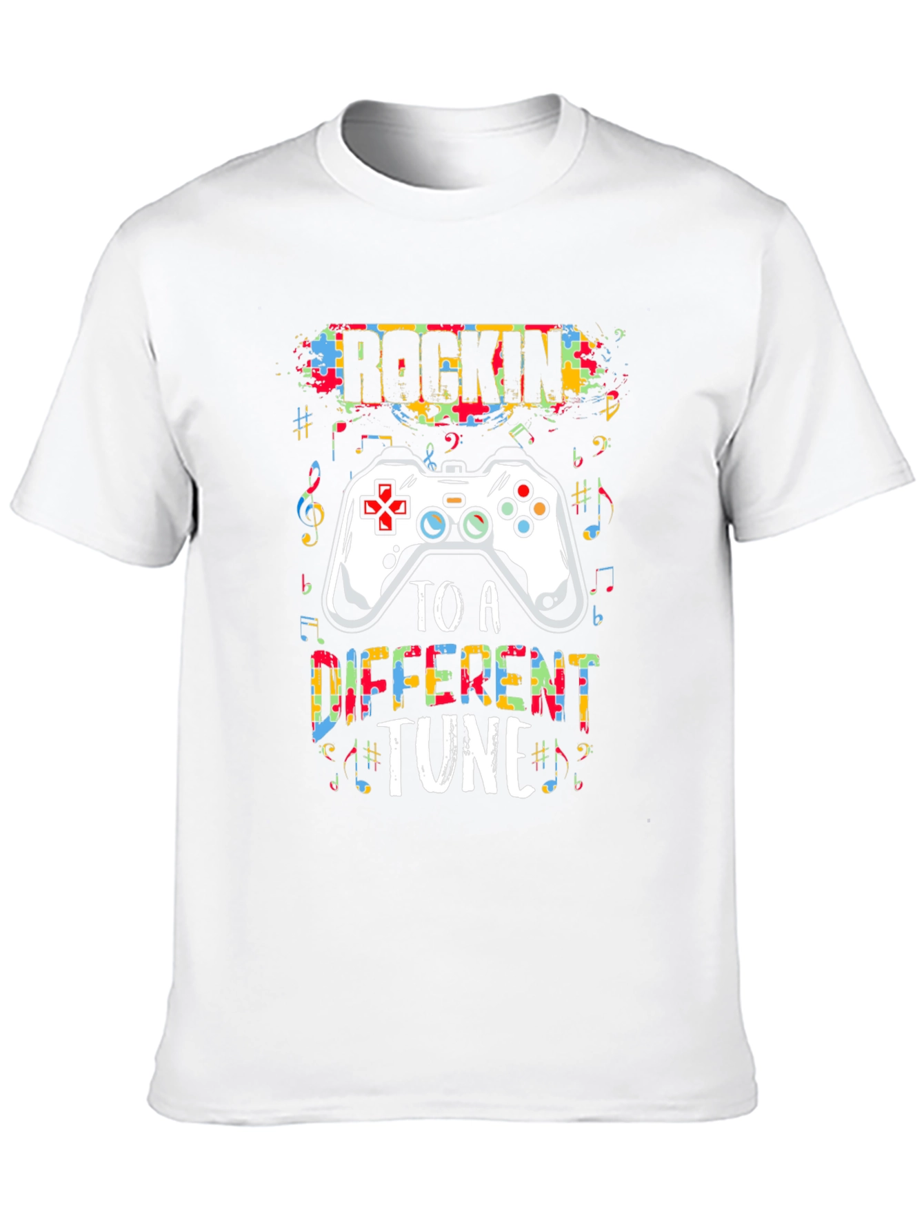 Black Rockin' to a Different Tune Gamer T-Shirt view 10