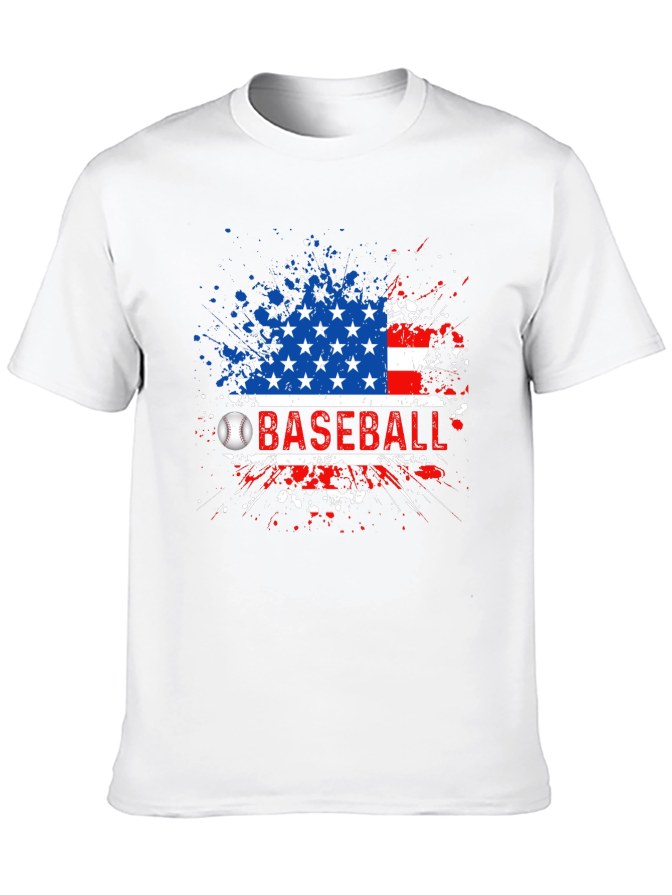 Black Baseball American Flag T-Shirt view 10