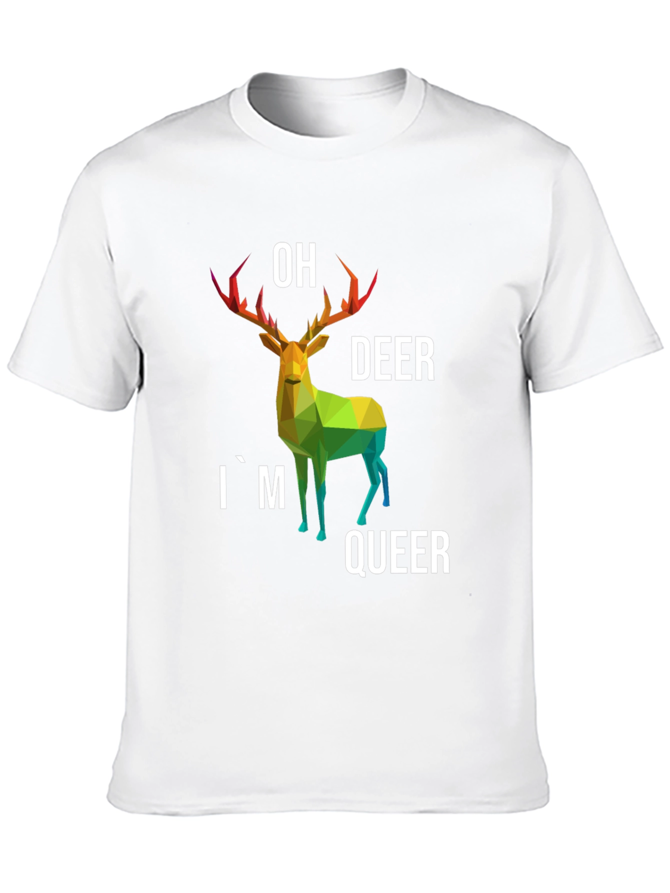 Black Oh Deer I'm Queer Black T-Shirt view 10